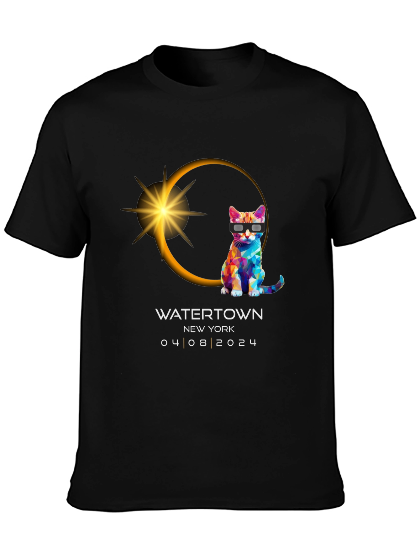 Total Solar Eclipse 2024 Souvenir T-Shirt - Watertown NY