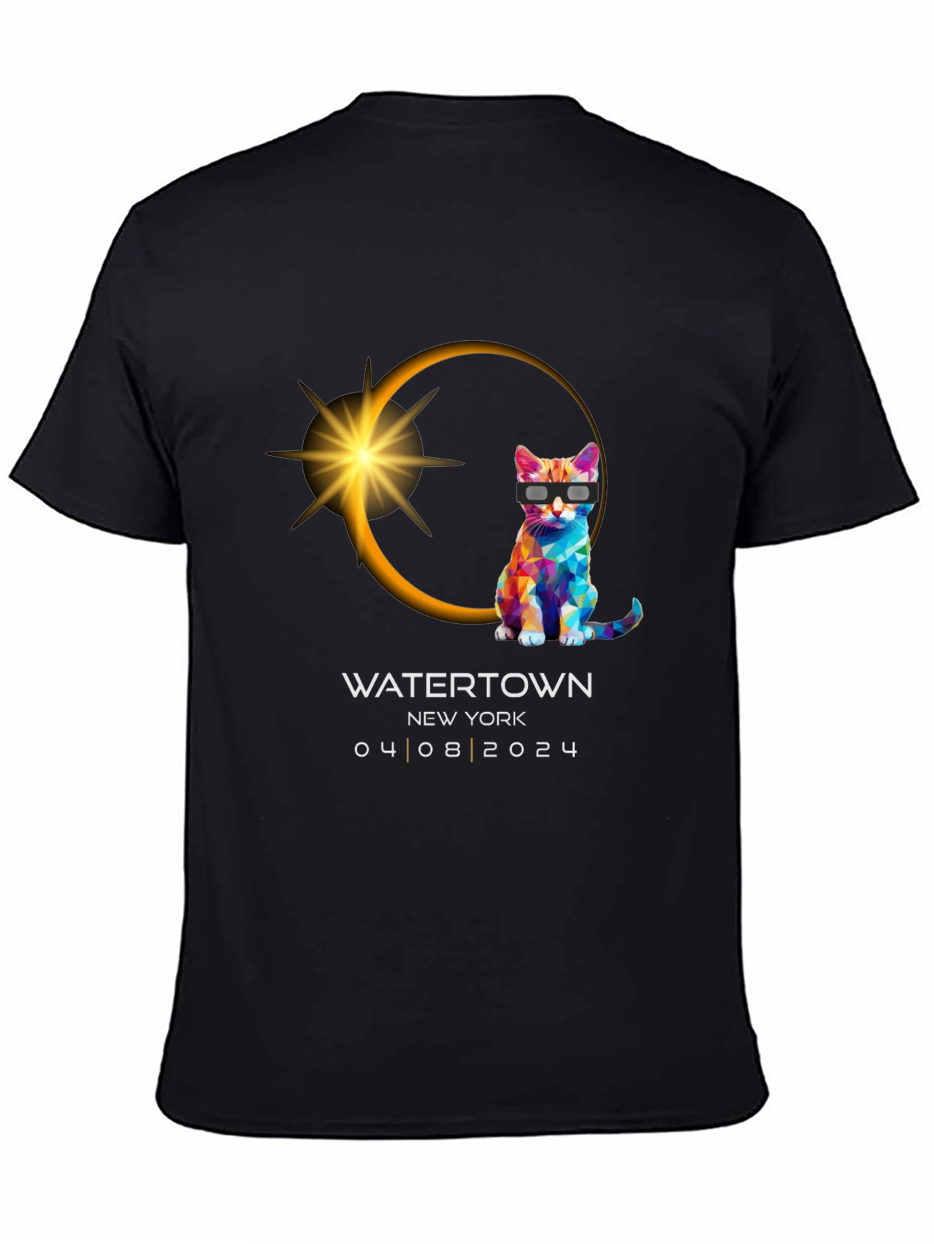 Total Solar Eclipse 2024 Souvenir T-Shirt - Watertown NY