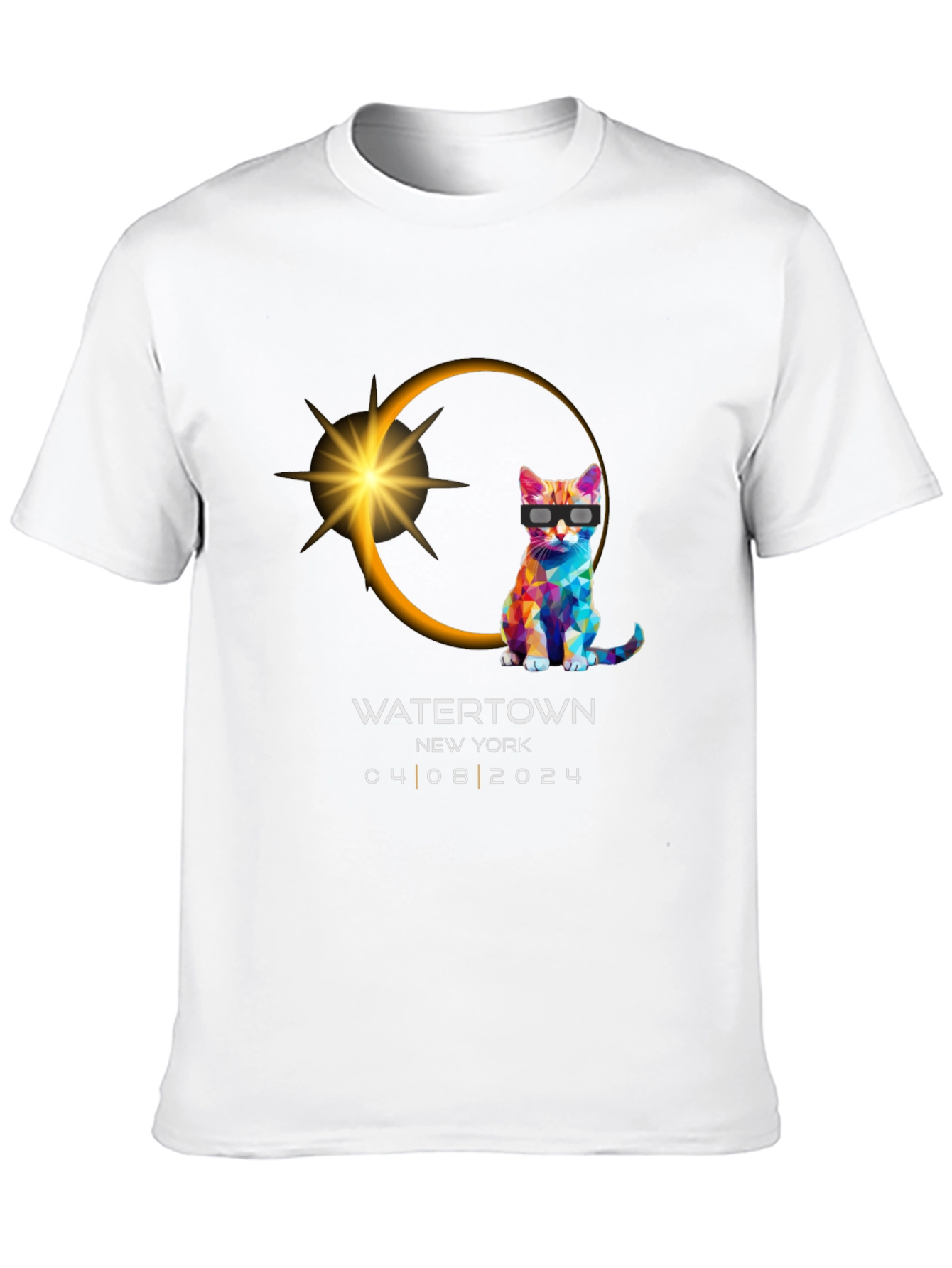 Total Solar Eclipse 2024 Souvenir T-Shirt - Watertown NY