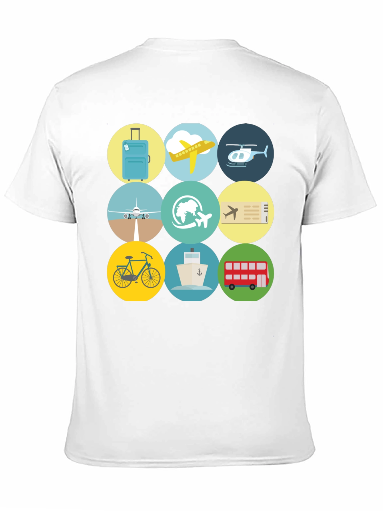 Travel Icons T-Shirt - Black Cotton Tee