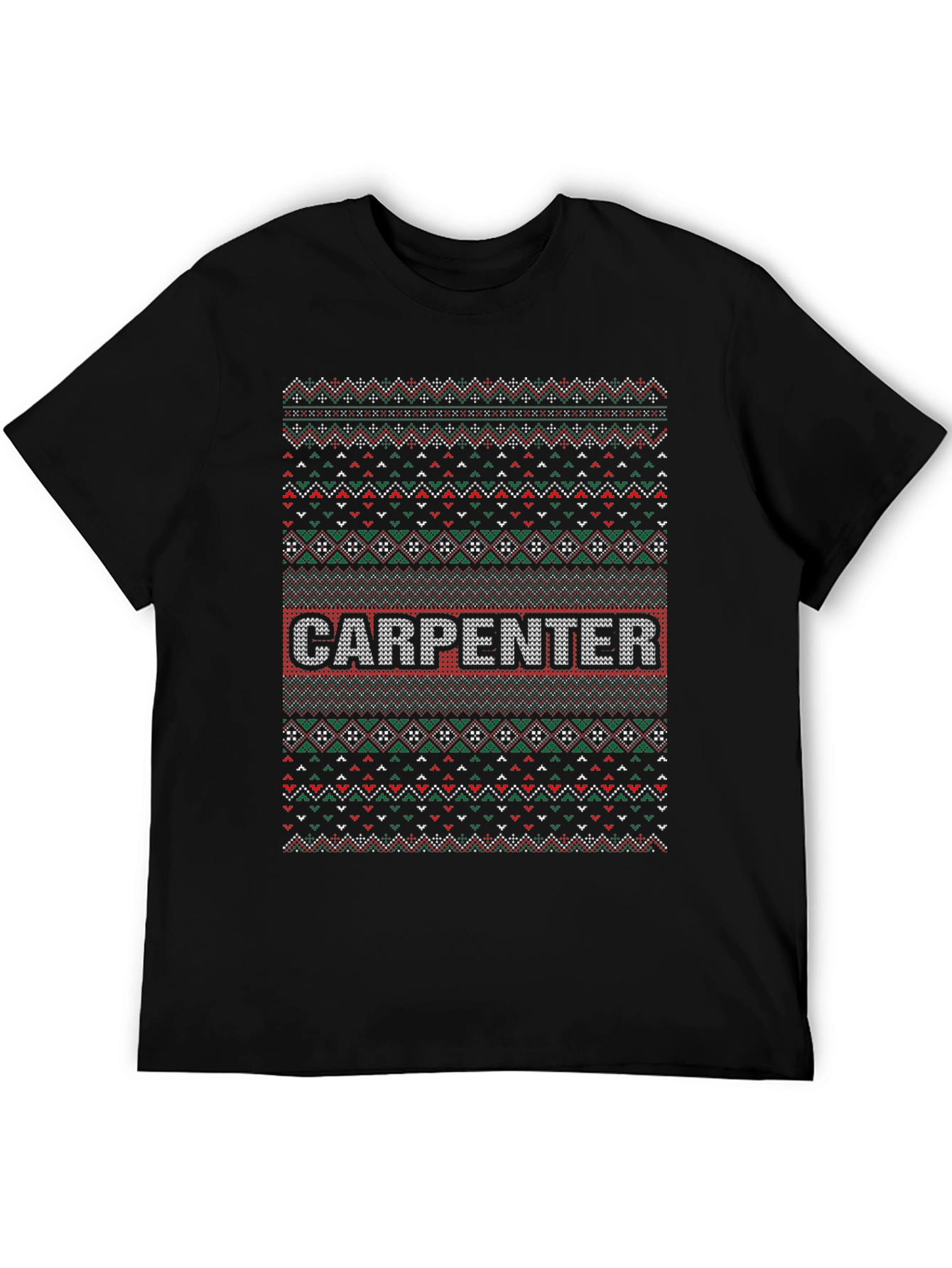 Carpenter Ugly Christmas Sweater Style T-Shirt