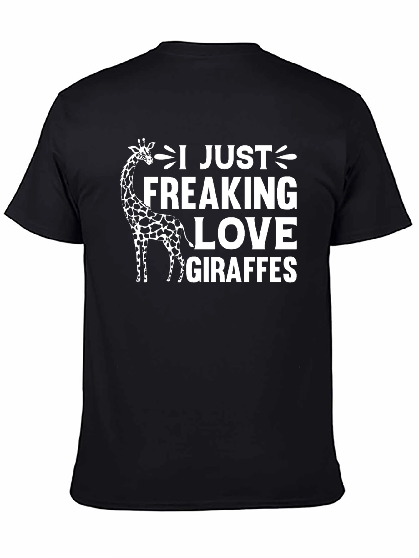 I Love Giraffes T-Shirt - Mens Black Cotton Tee