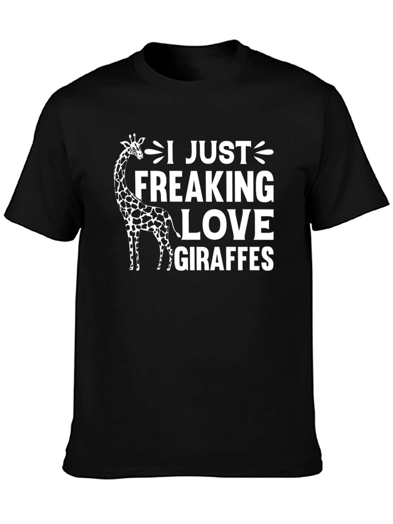 I Love Giraffes T-Shirt - Mens Black Cotton Tee