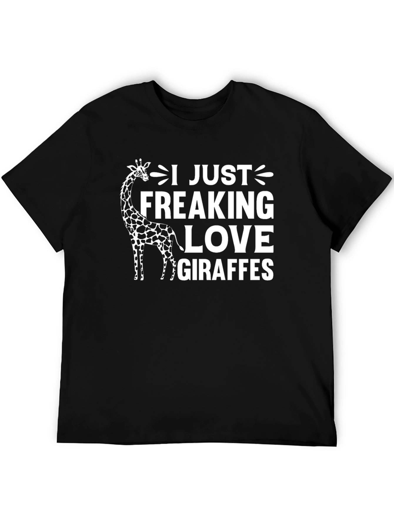 I Love Giraffes T-Shirt - Mens Black Cotton Tee