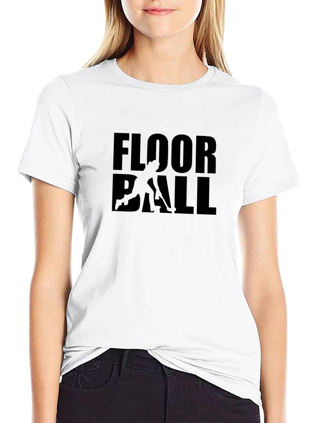 Floorball T-Shirt - Black Sporty Design
