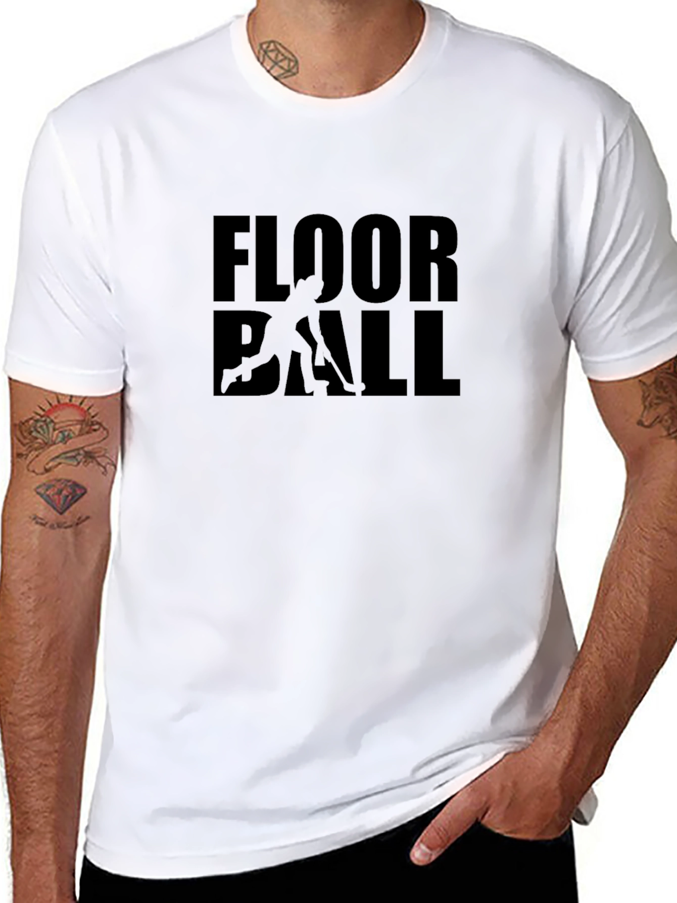 Floorball T-Shirt - Black Sporty Design