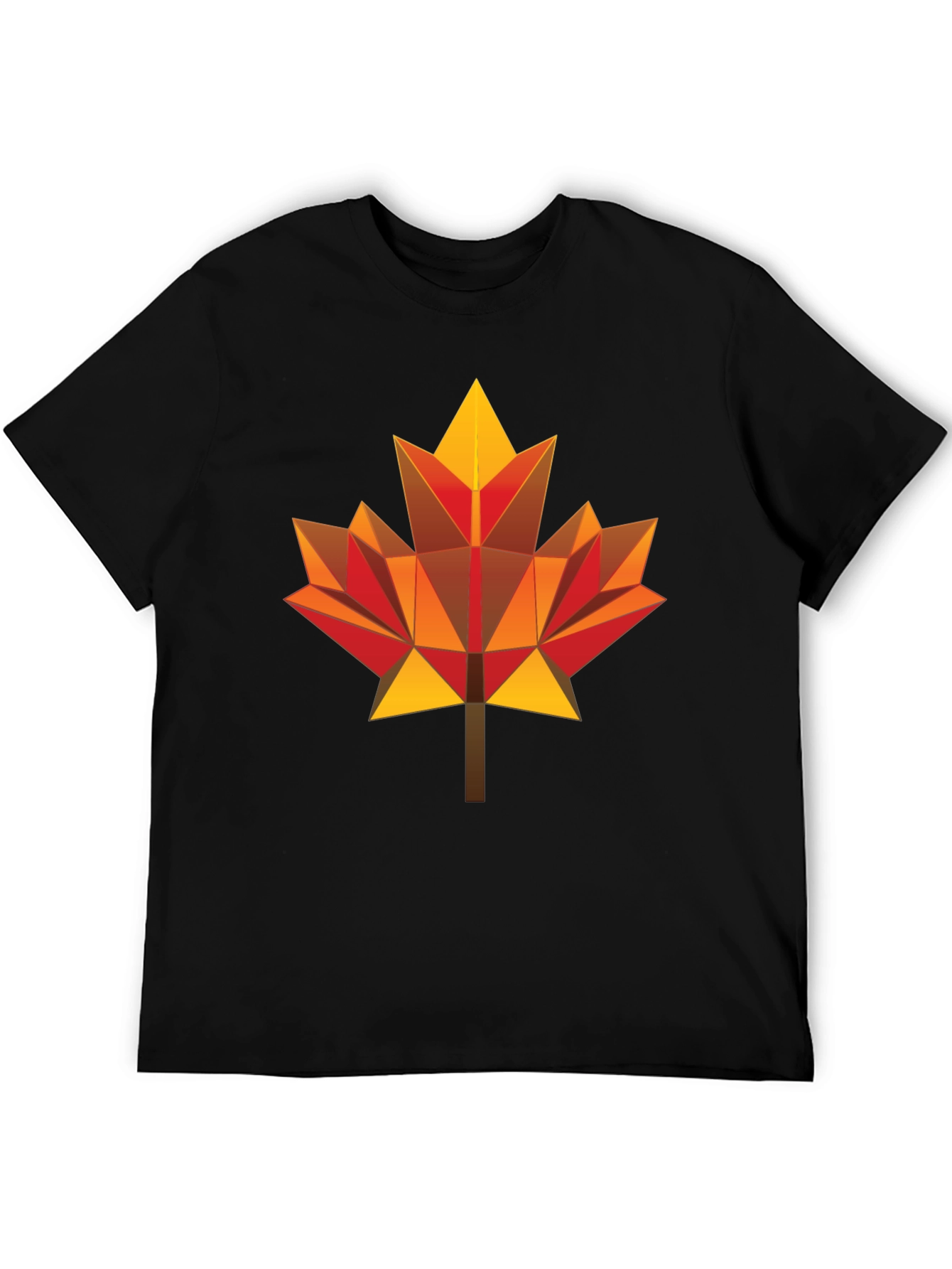 Geometric Maple Leaf Graphic Tee