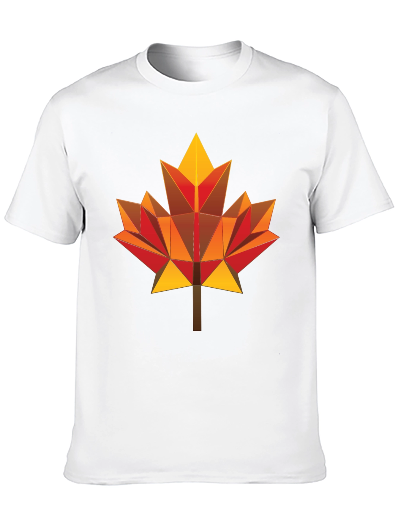Geometric Maple Leaf Graphic Tee