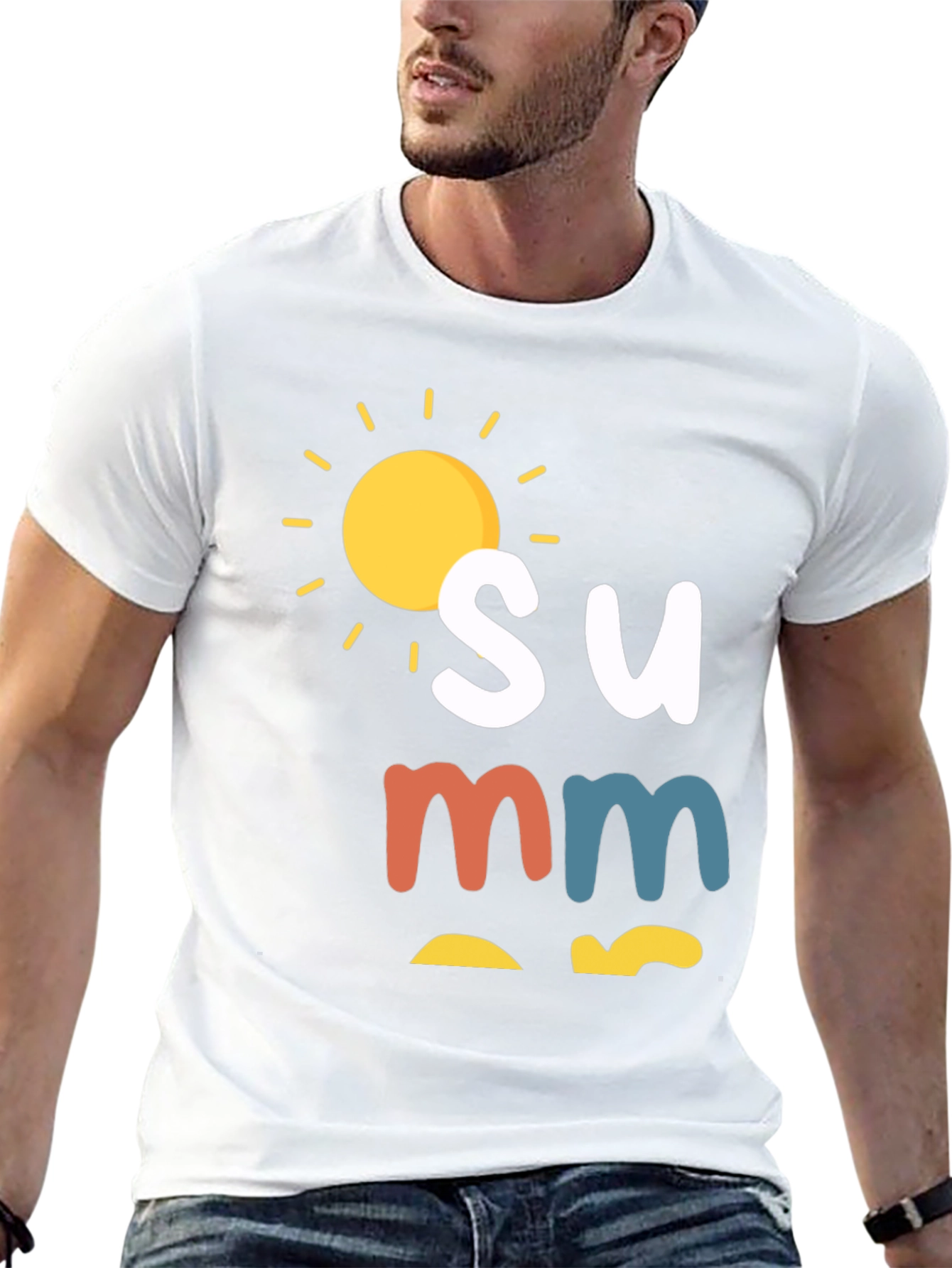 Summer Graphic Print Black T-Shirt