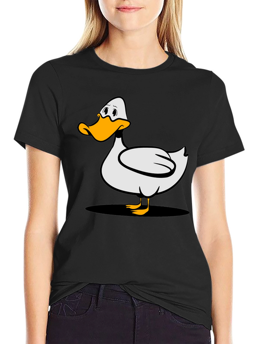 Cartoon Duck Graphic Tee - Unisex Black T-Shirt