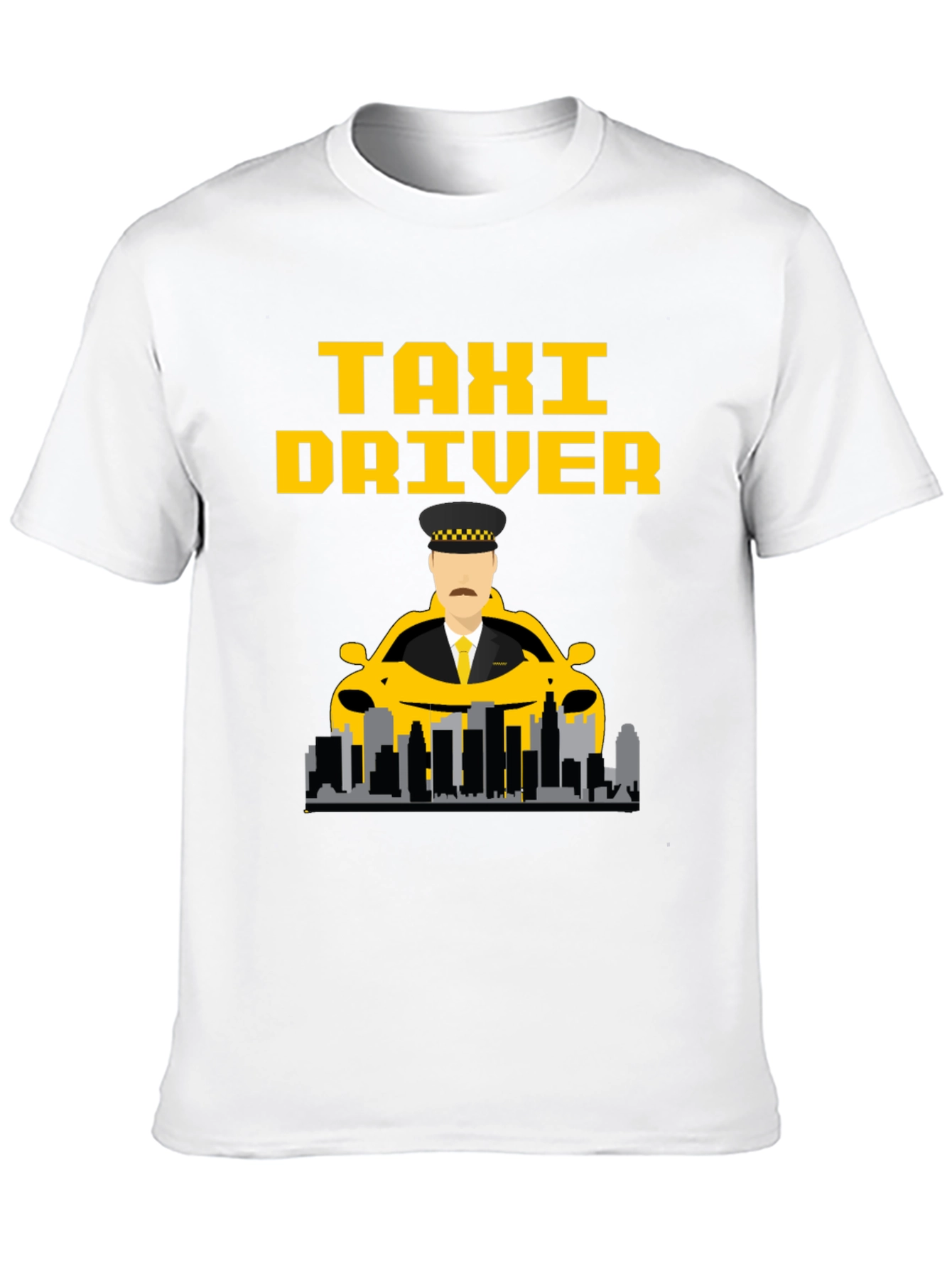 Taxi Driver Graphic T-Shirt - Yellow on Black
