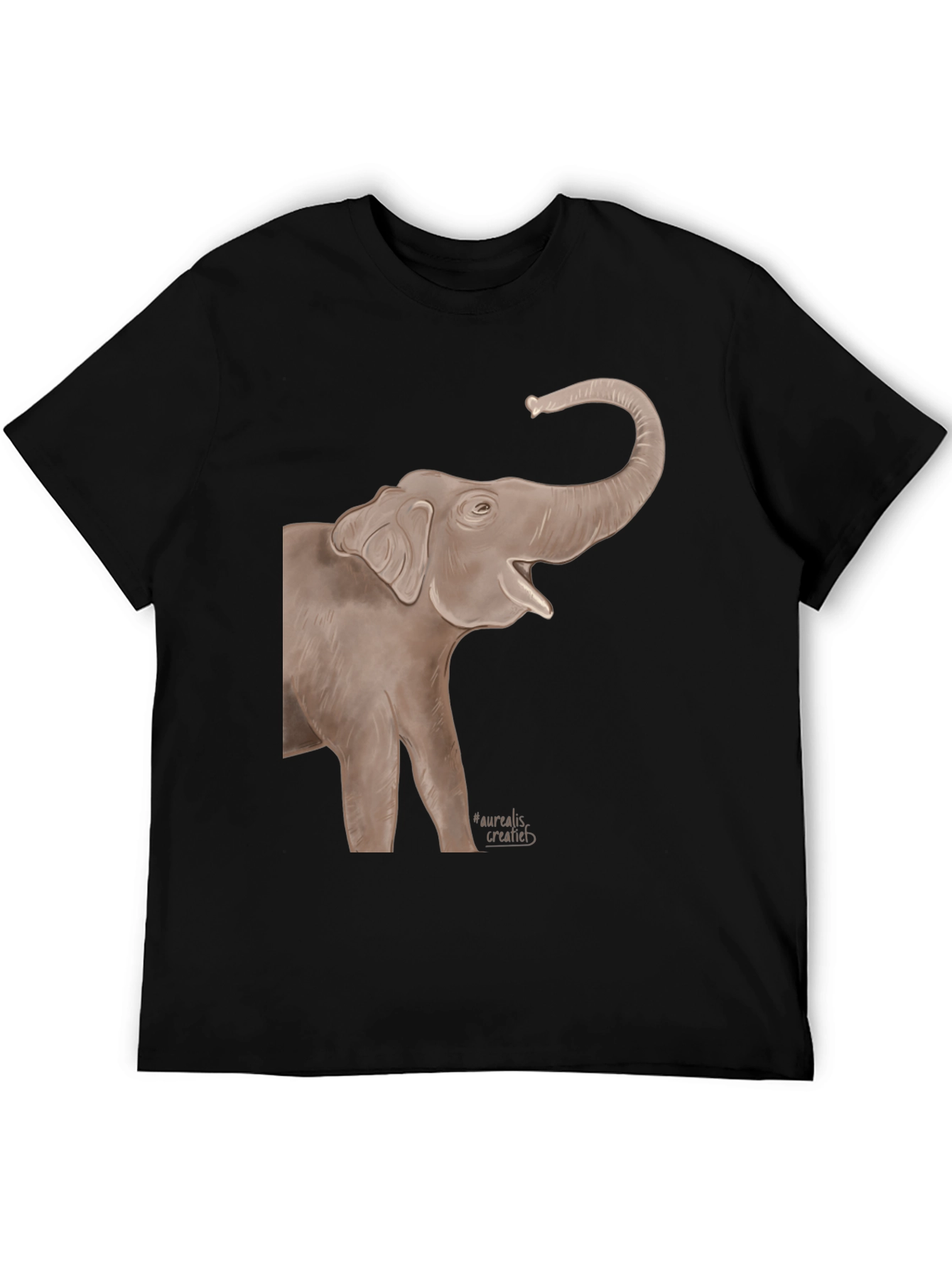 Elephant Graphic T-Shirt - Unisex Black Tee