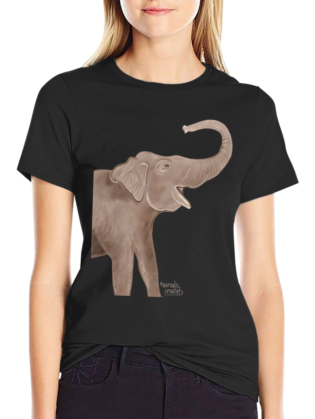 Elephant Graphic T-Shirt - Unisex Black Tee
