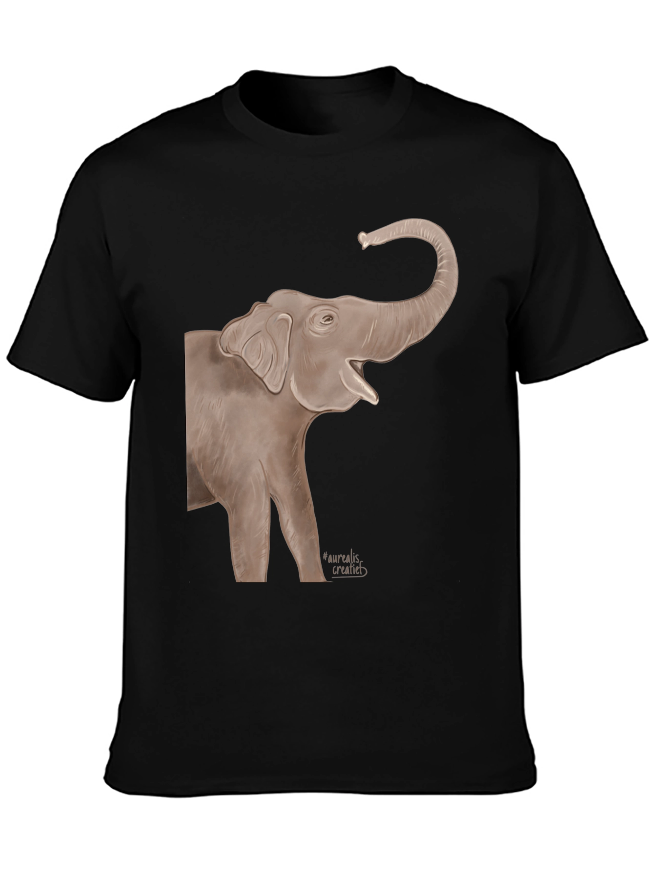 Elephant Graphic T-Shirt - Unisex Black Tee