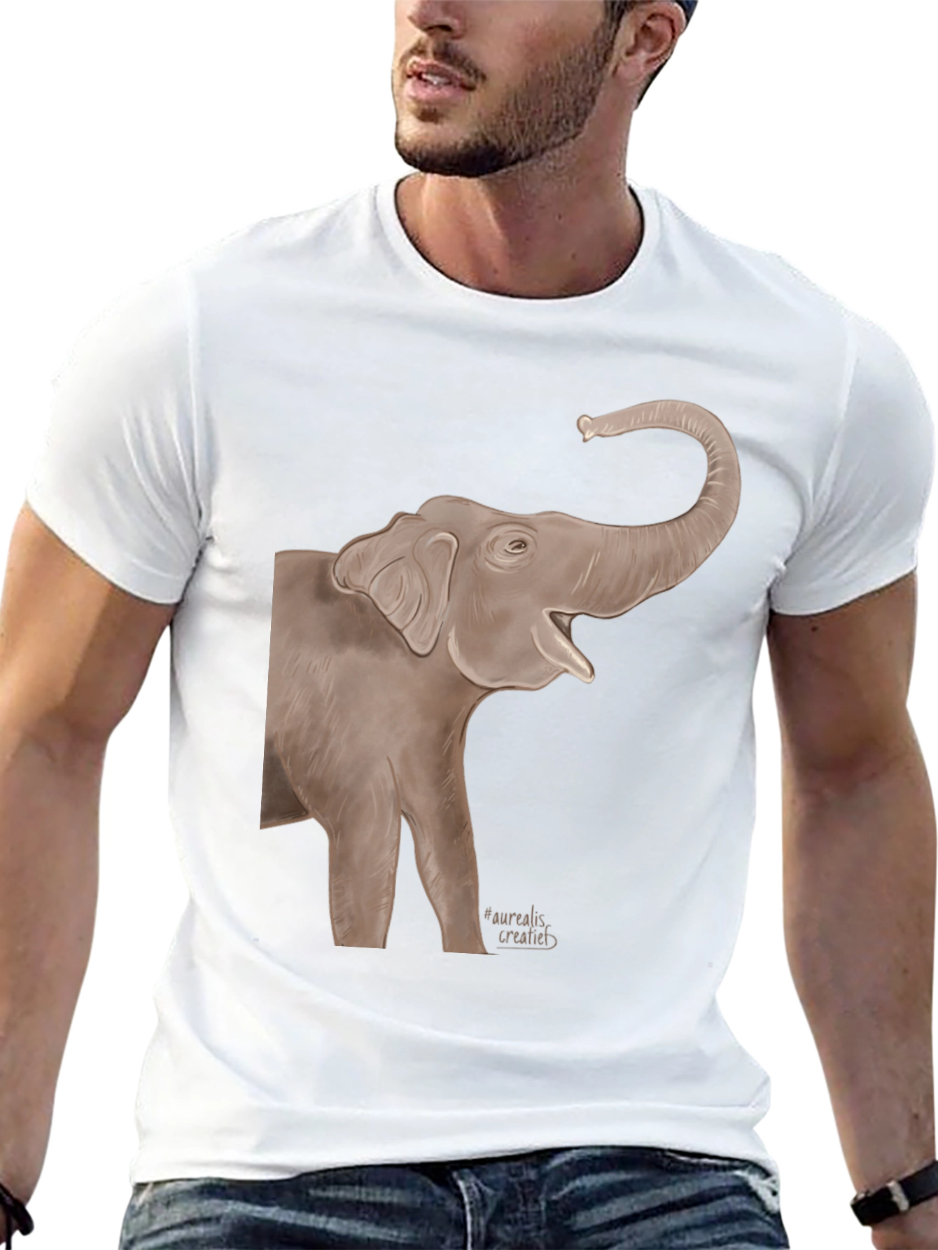 Elephant Graphic T-Shirt - Unisex Black Tee