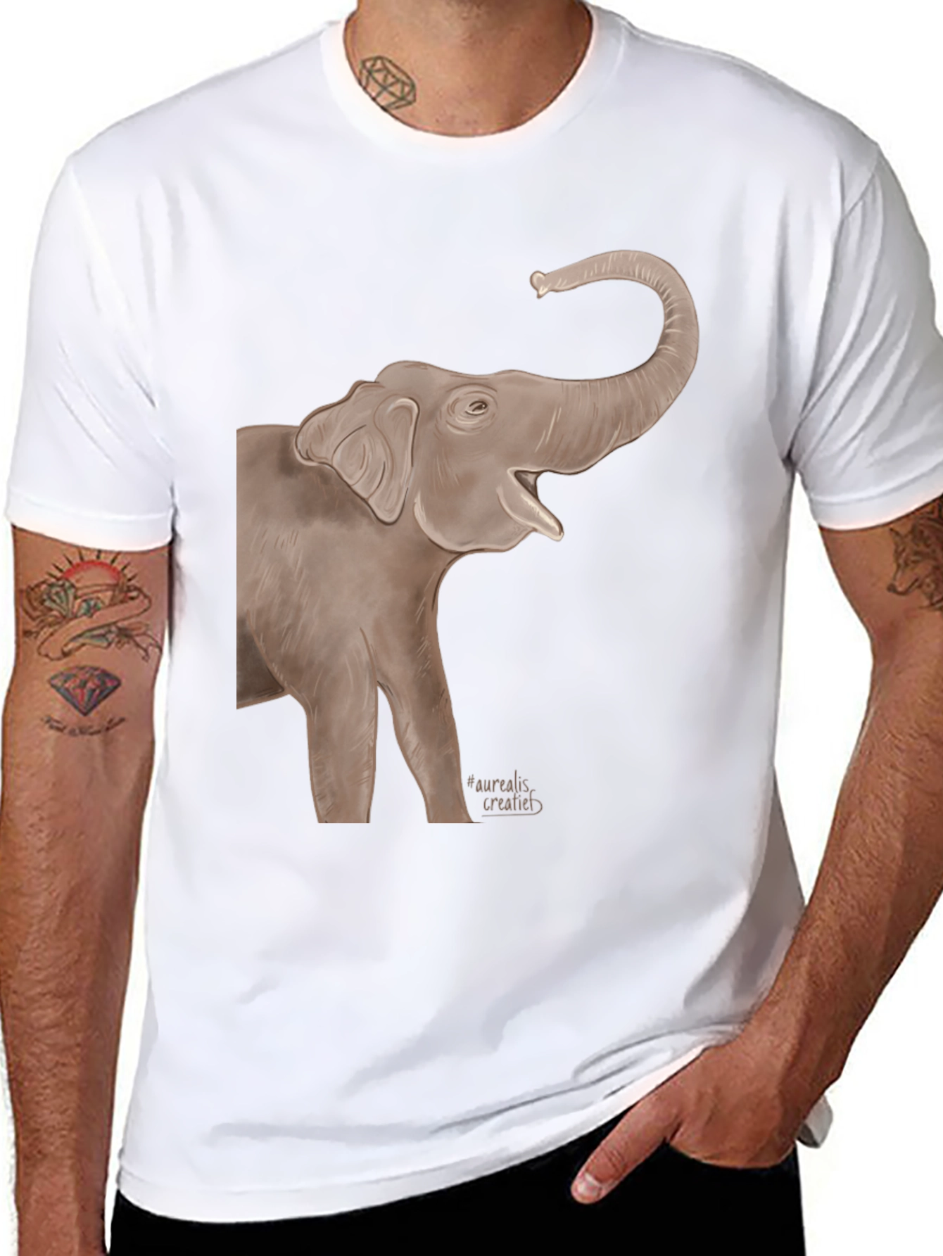 Elephant Graphic T-Shirt - Unisex Black Tee
