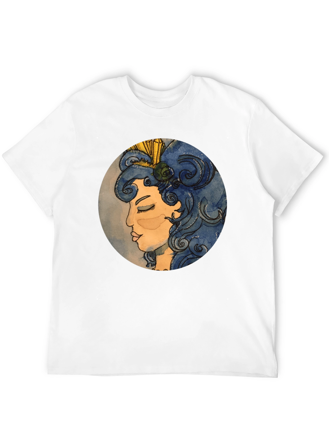 Artsy Woman Graphic Tee - Black Cotton T-Shirt
