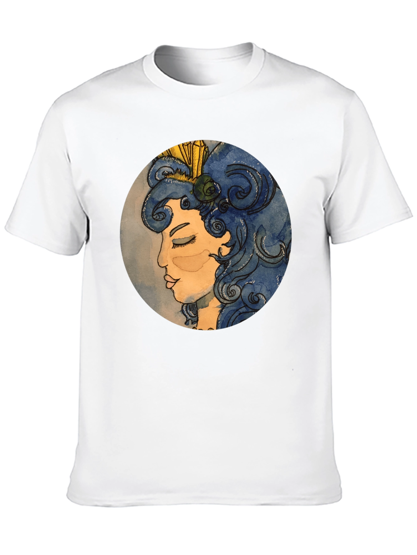 Artsy Woman Graphic Tee - Black Cotton T-Shirt