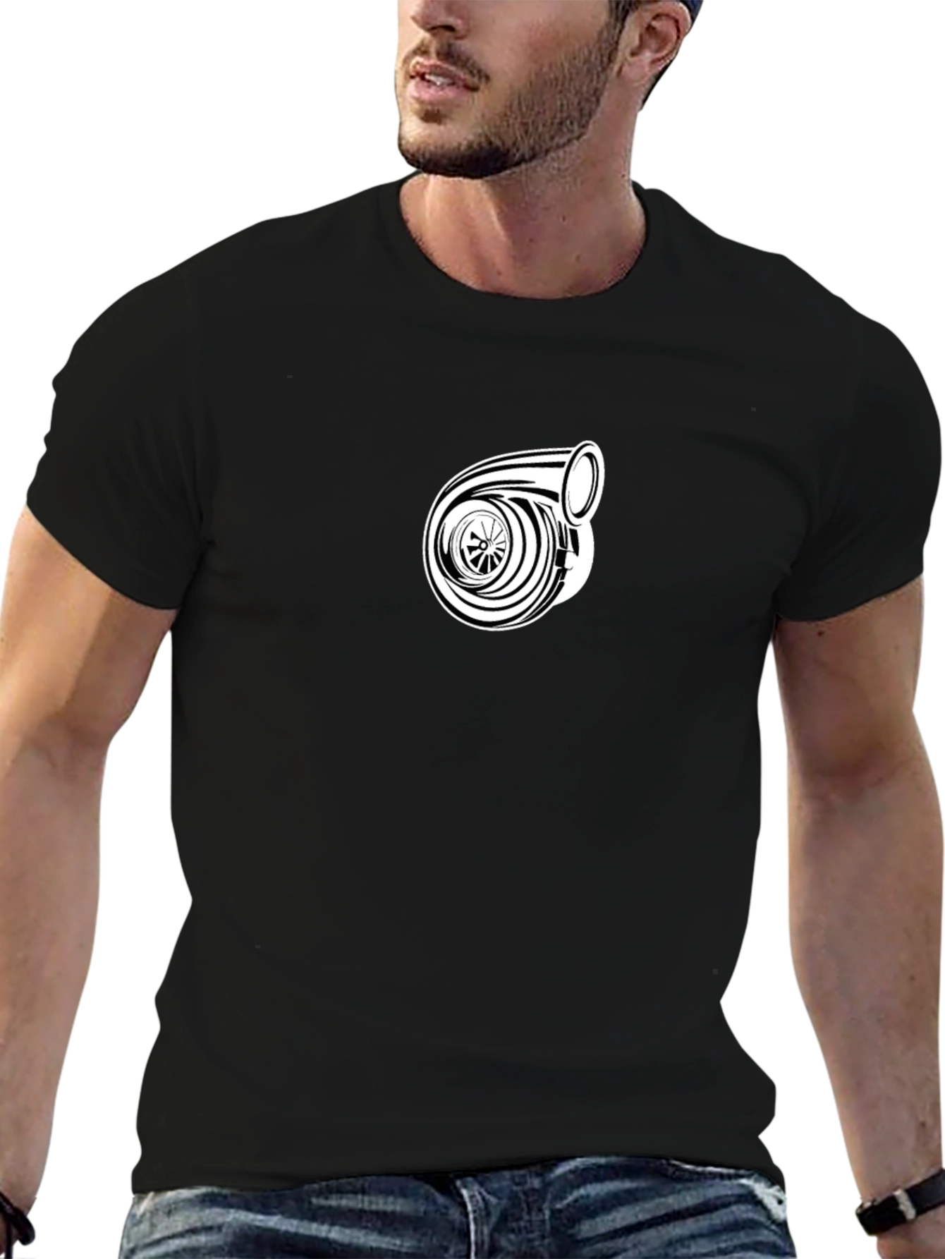 Turbo Graphic Tee - Black Cotton T-Shirt