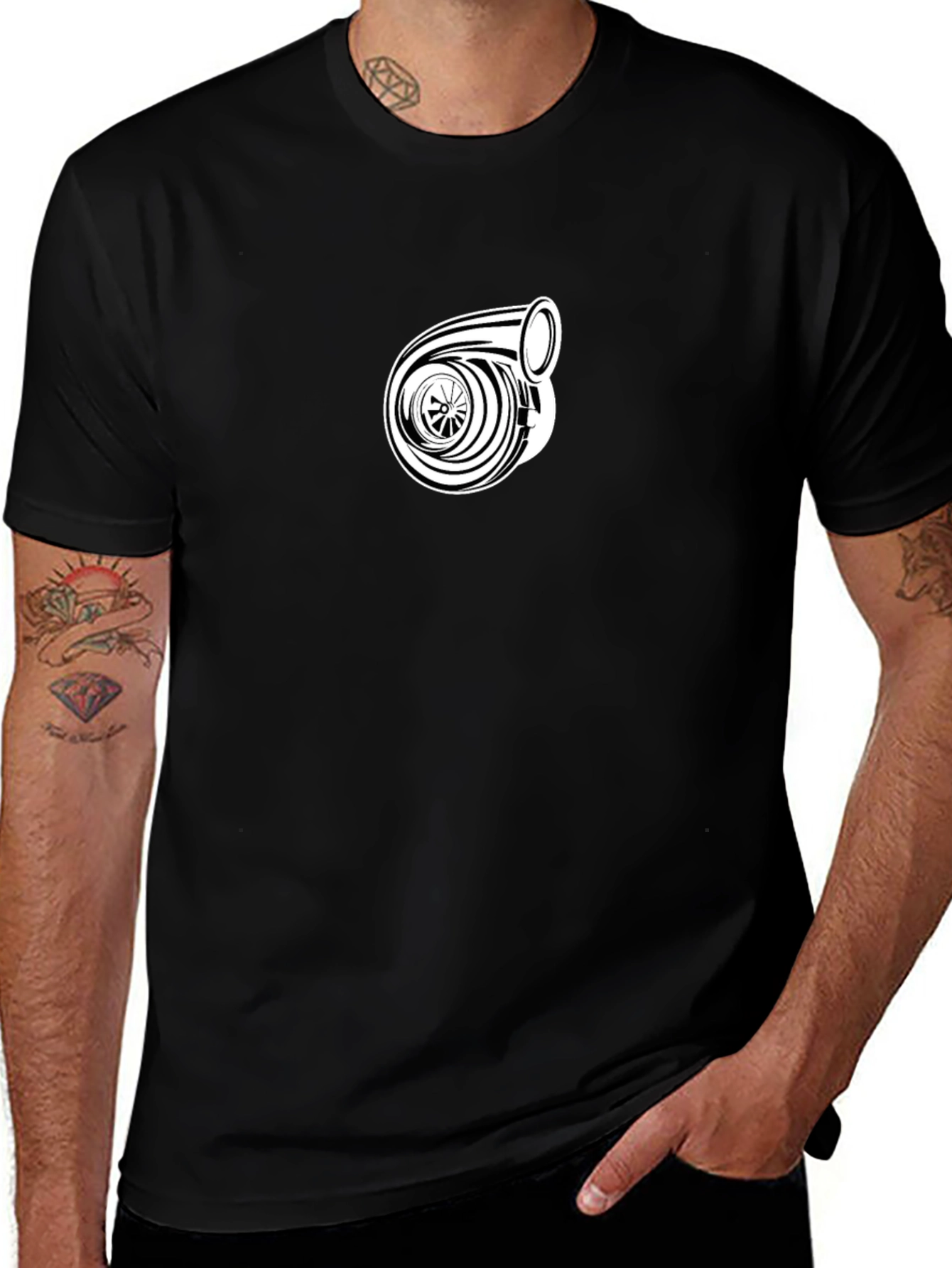 Turbo Graphic Tee - Black Cotton T-Shirt