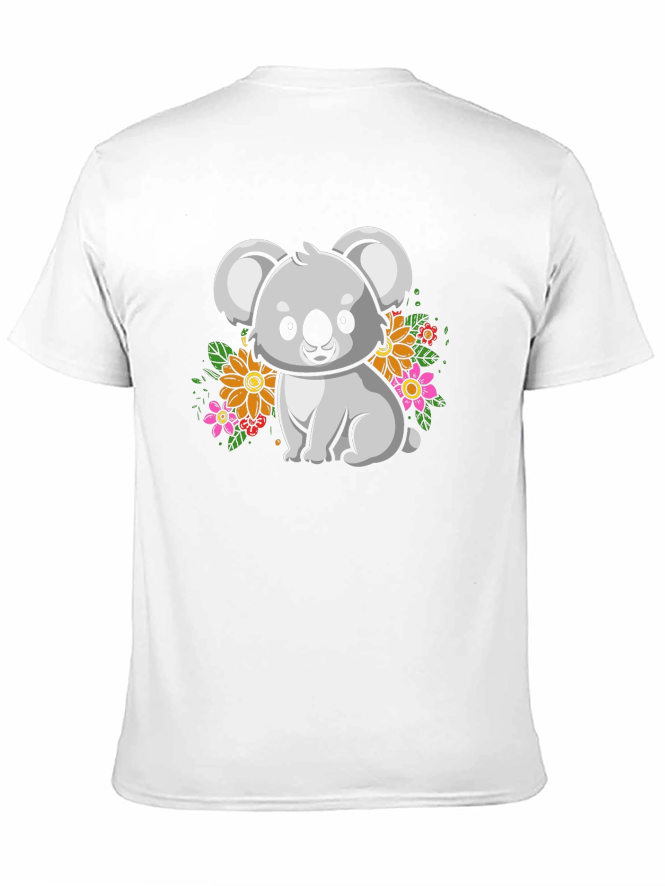 Cute Koala Bear Graphic Tee - Black Cotton T-Shirt