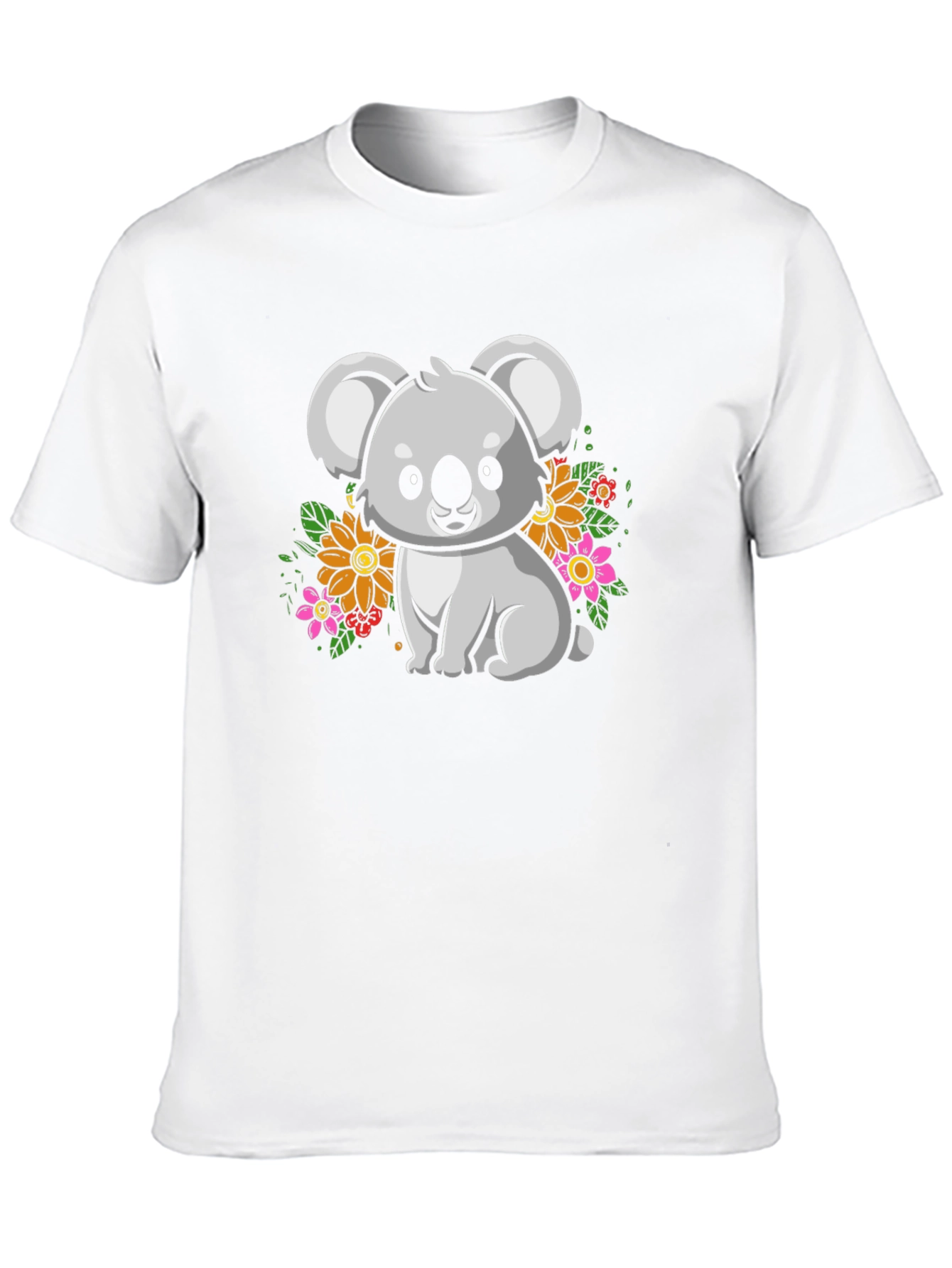 Cute Koala Bear Graphic Tee - Black Cotton T-Shirt