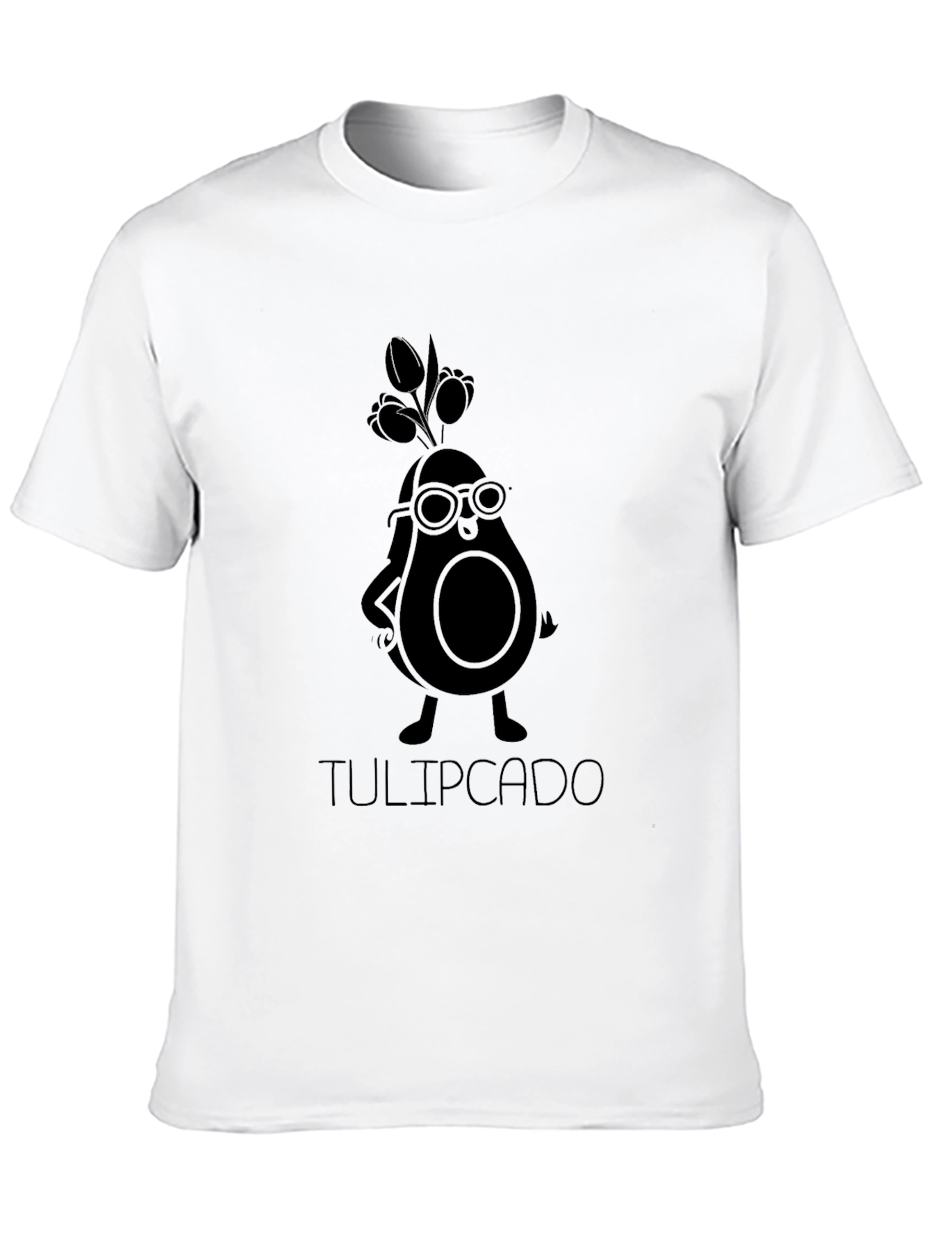 Tulipcado Black T-Shirt - Avocado Character