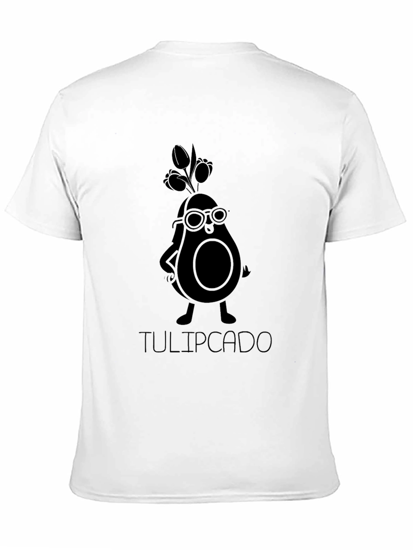 Tulipcado Black T-Shirt - Avocado Character