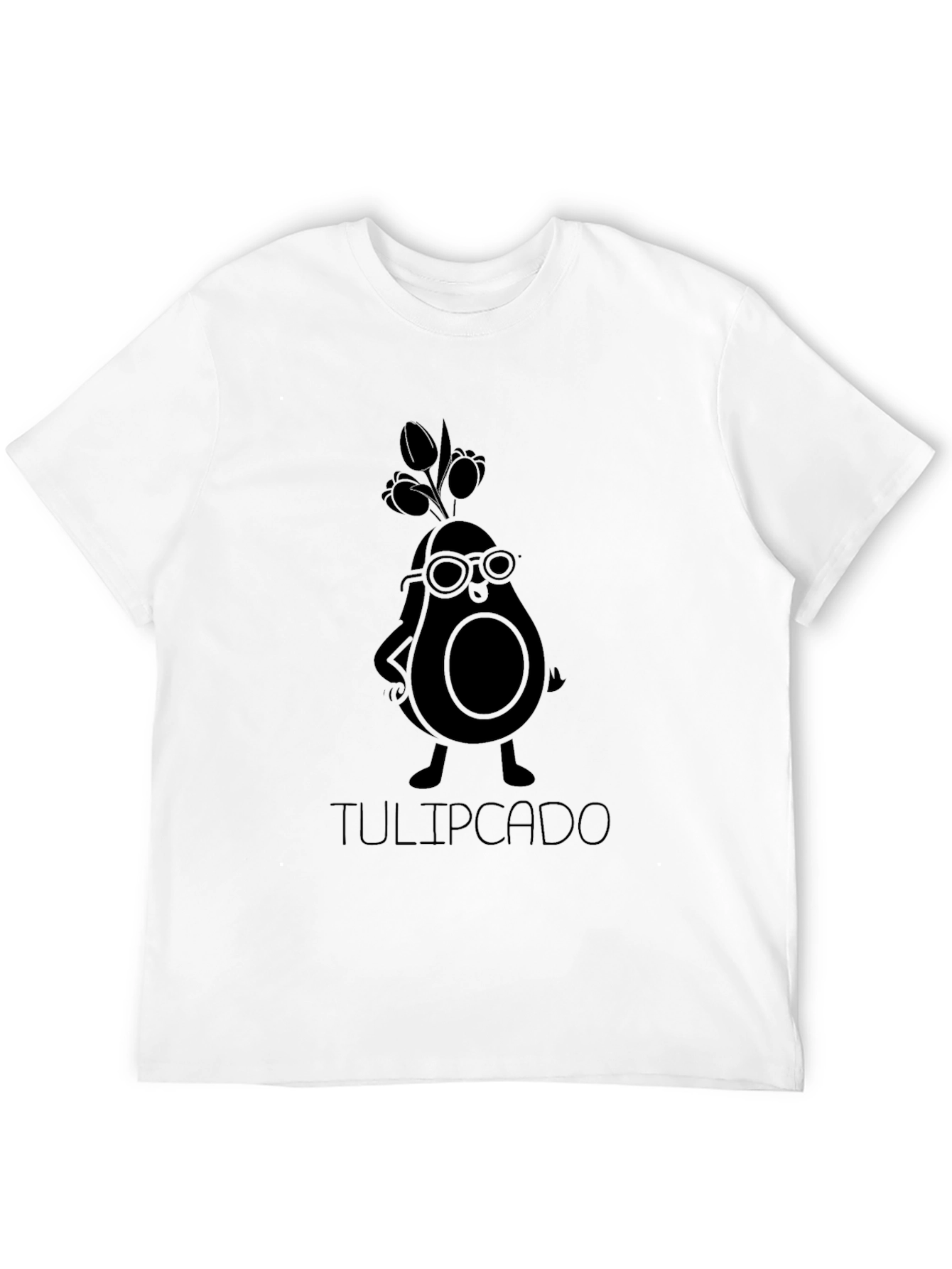 Tulipcado Black T-Shirt - Avocado Character