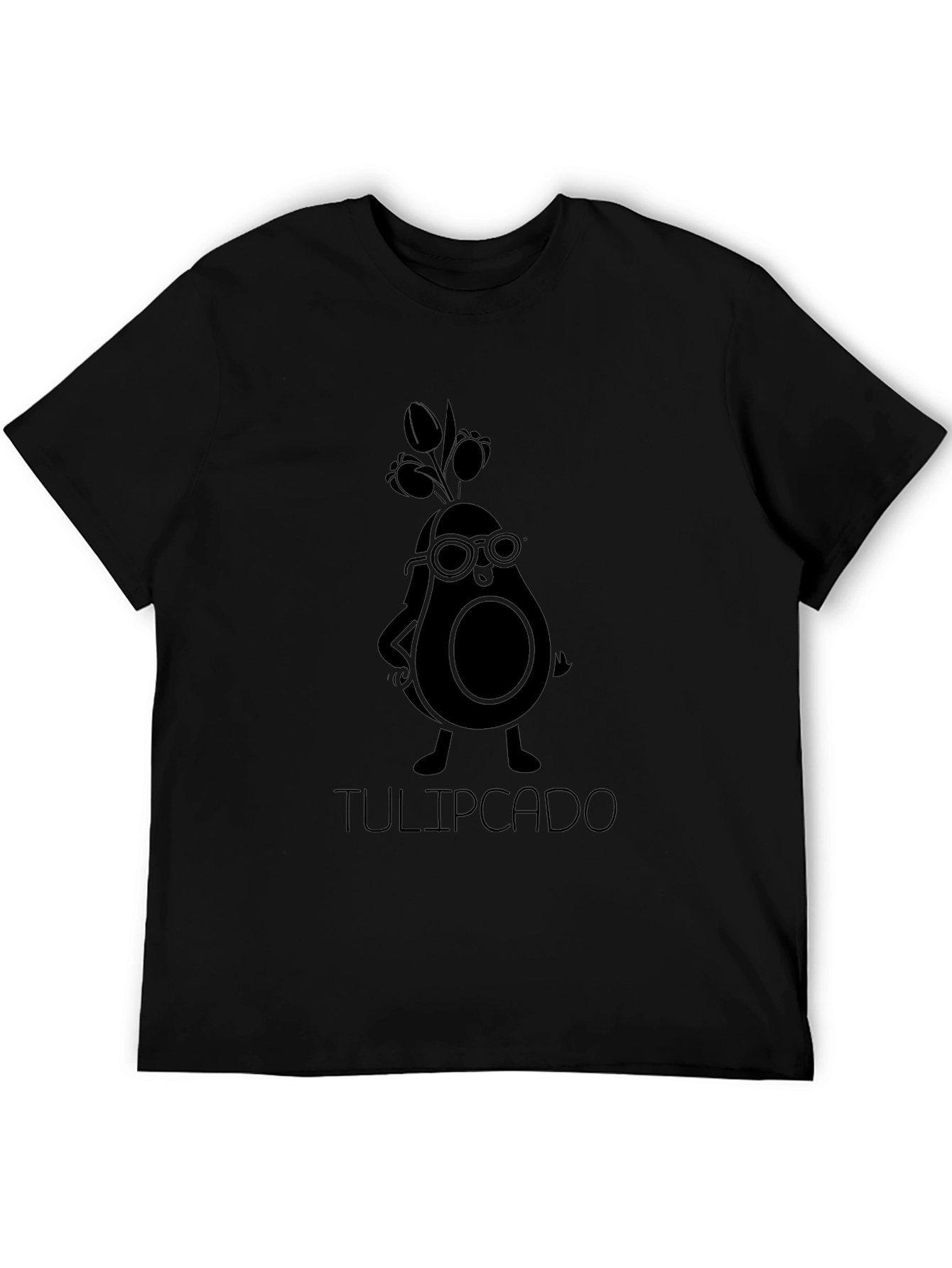 Tulipcado Black T-Shirt - Avocado Character