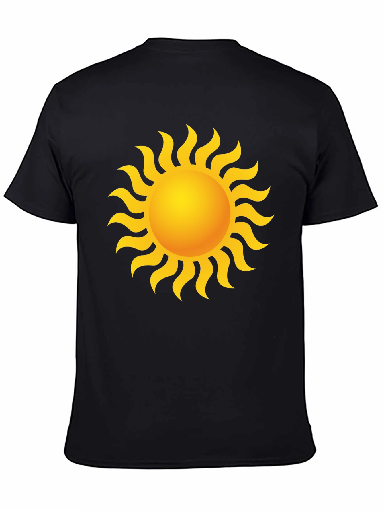 Radiant Sun Graphic Tee - Black Cotton T-Shirt