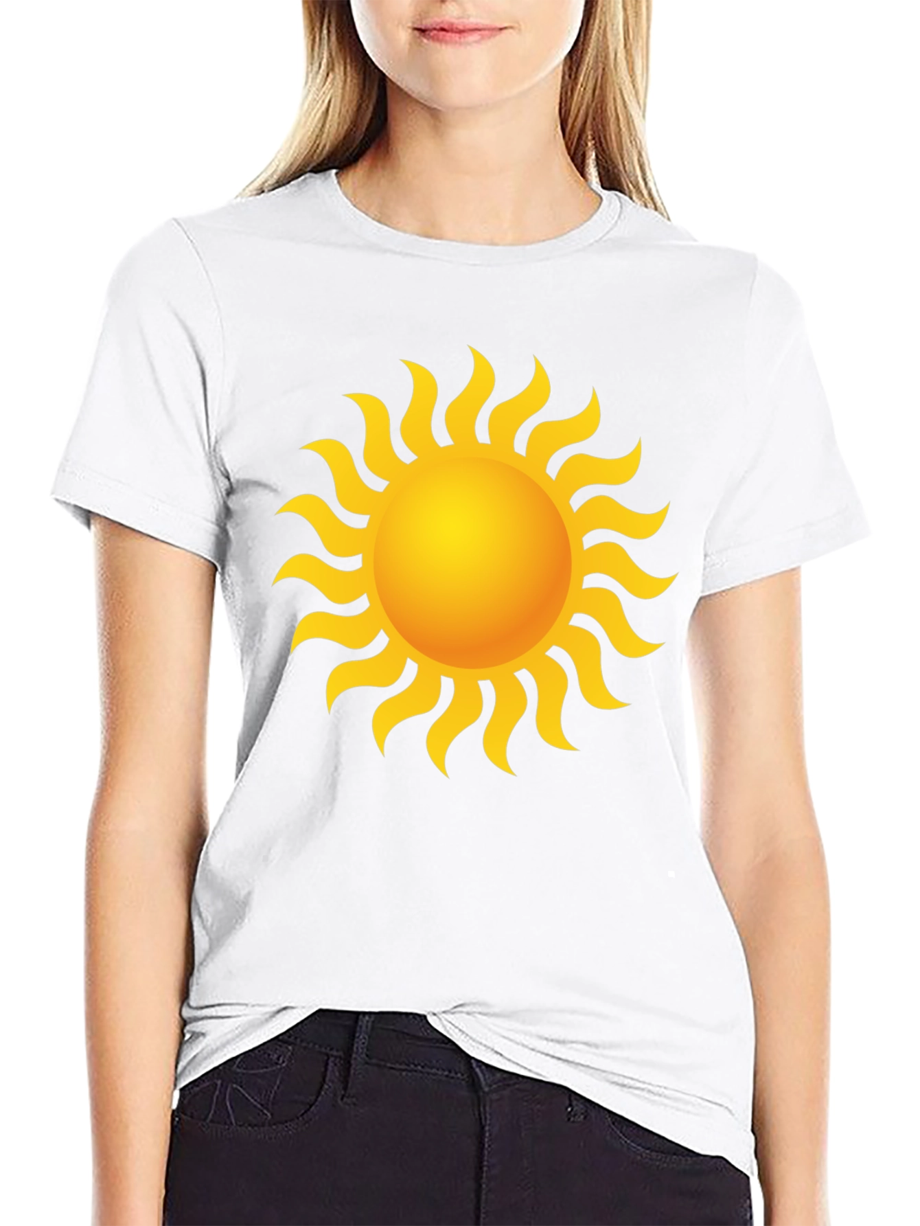 Radiant Sun Graphic Tee - Black Cotton T-Shirt