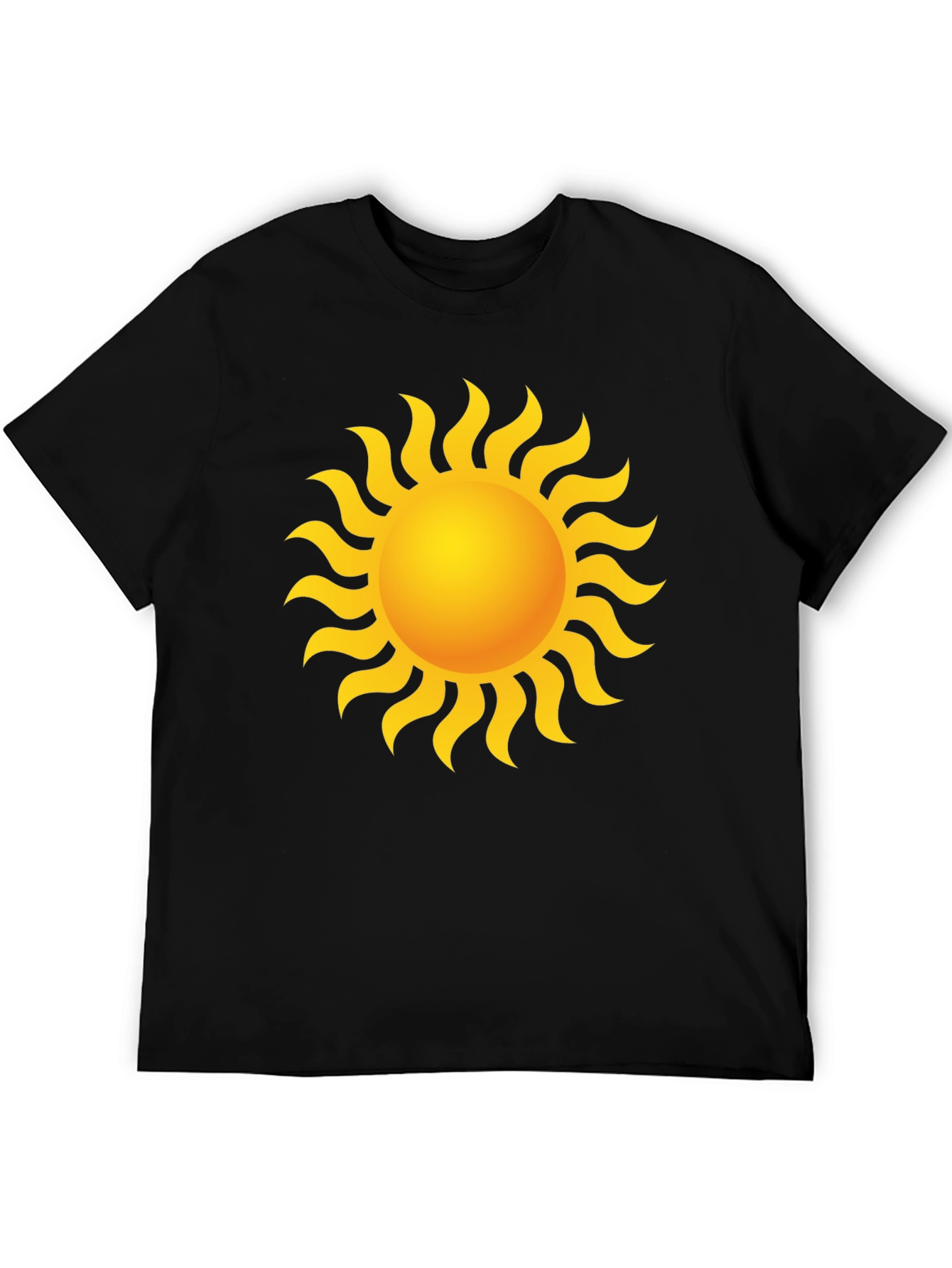 Radiant Sun Graphic Tee - Black Cotton T-Shirt