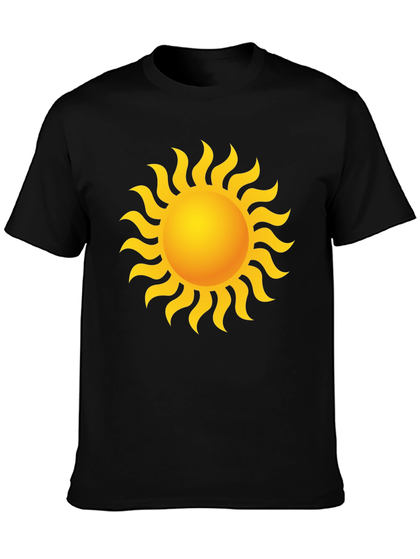 Radiant Sun Graphic Tee - Black Cotton T-Shirt