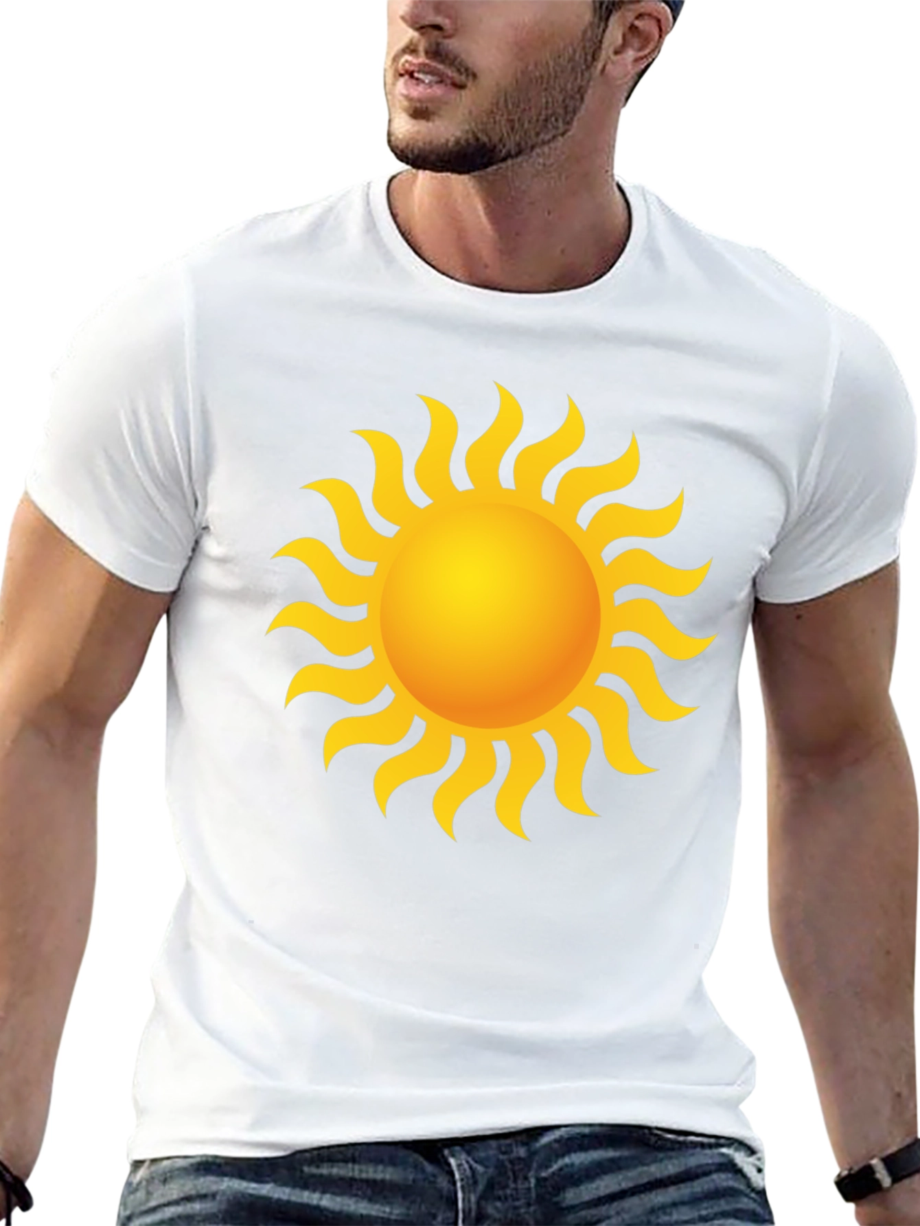 Radiant Sun Graphic Tee - Black Cotton T-Shirt