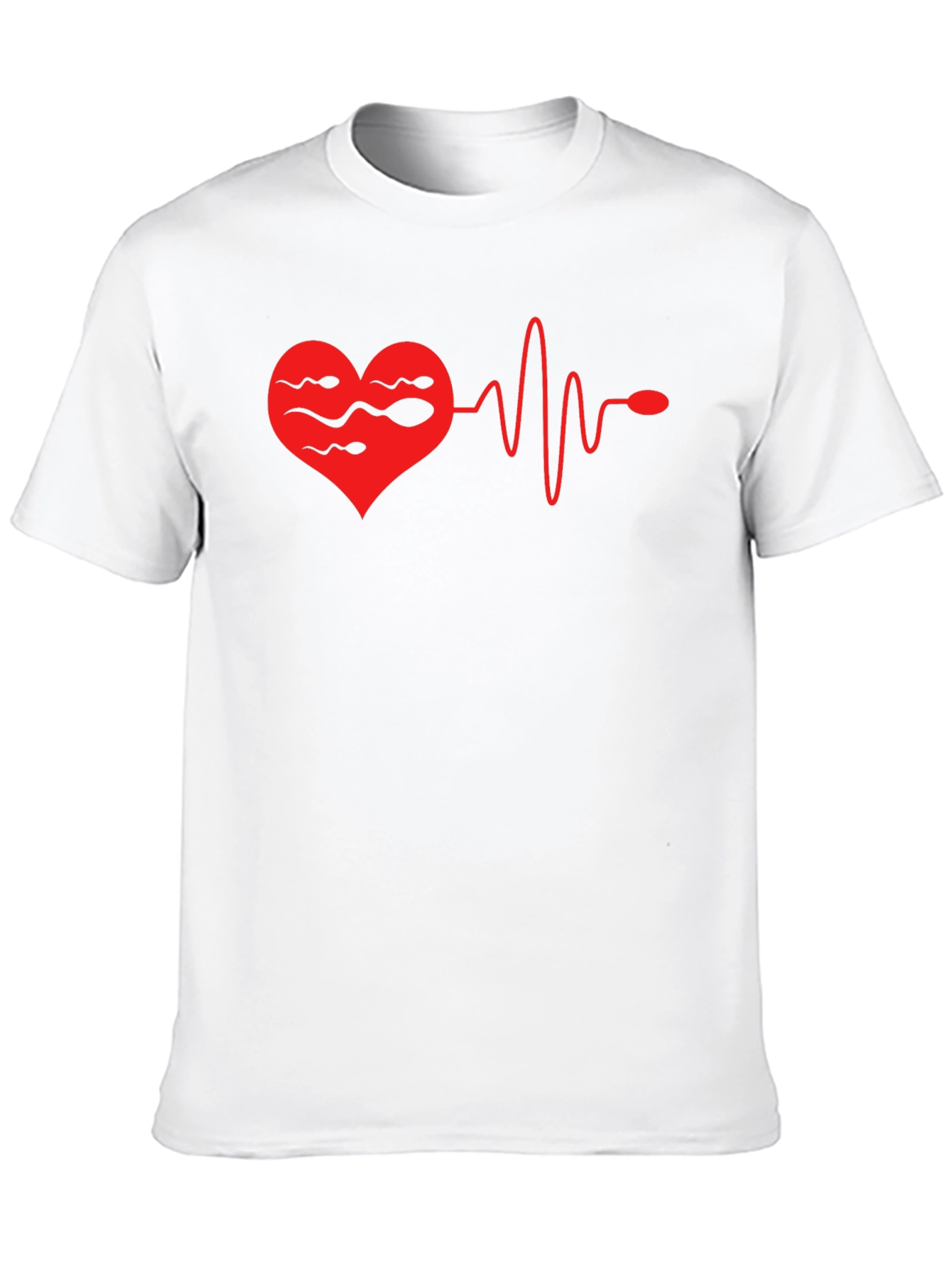 Heartbeat Sperm Mens Black T-Shirt