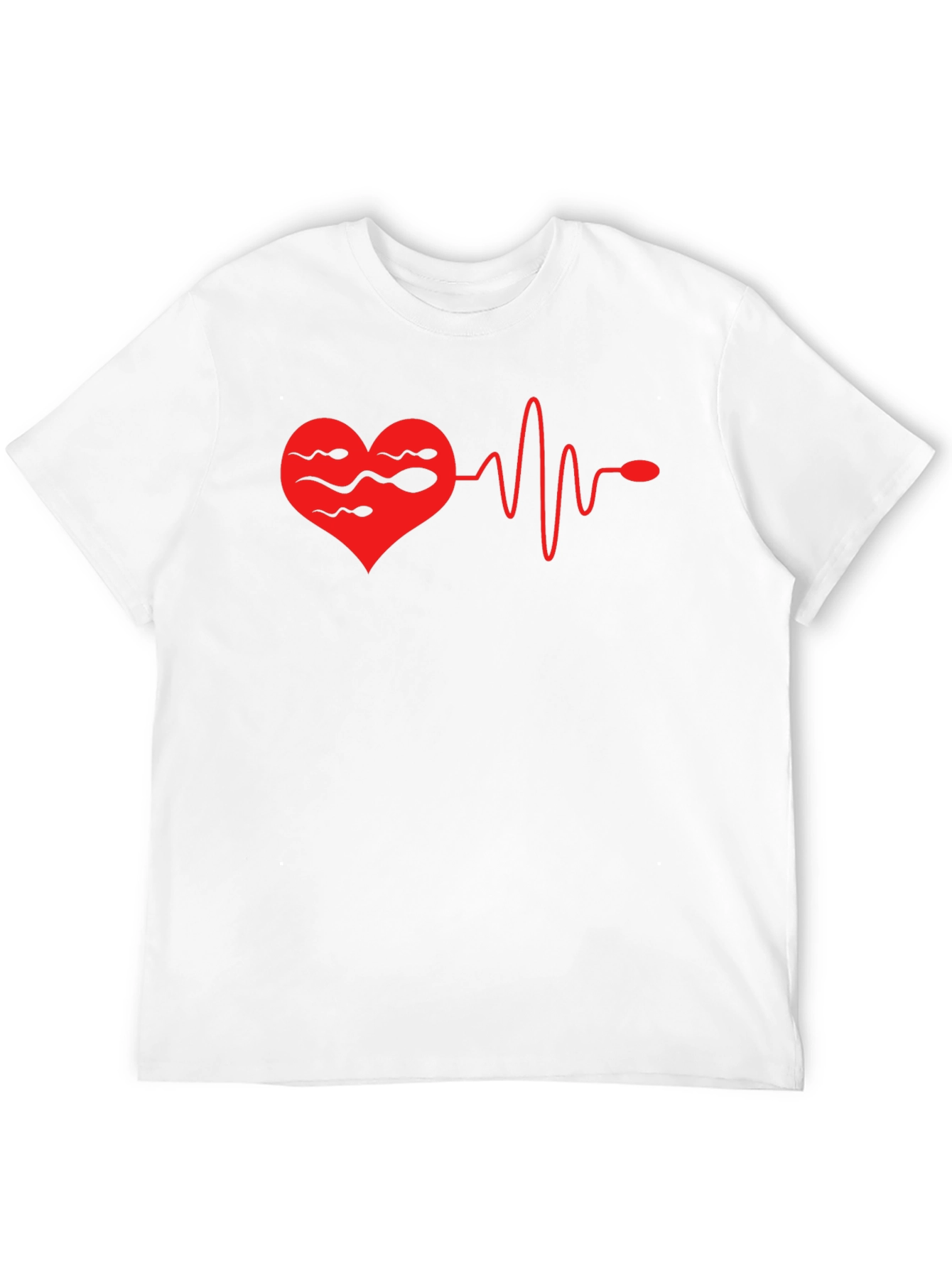 Heartbeat Sperm Mens Black T-Shirt