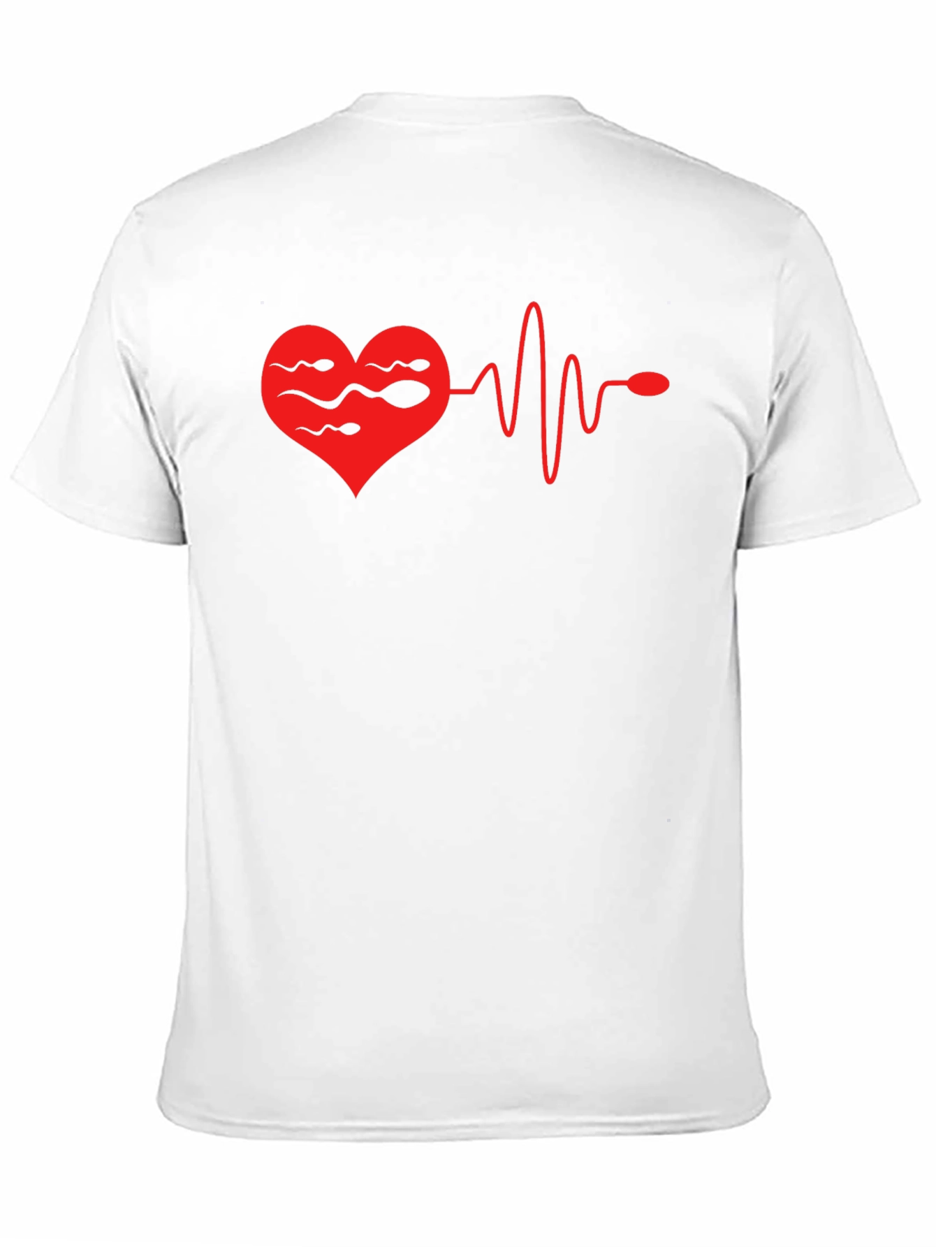 Heartbeat Sperm Mens Black T-Shirt