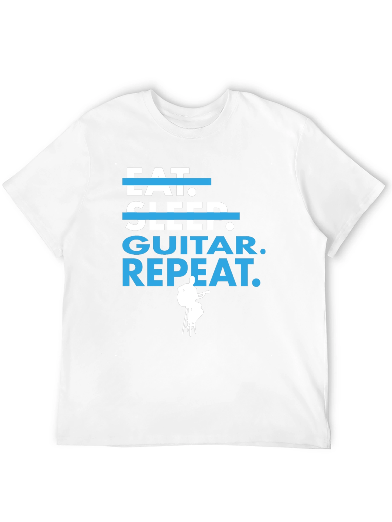 Eat Sleep Guitar Repeat Graphic Tee - Musician Gift