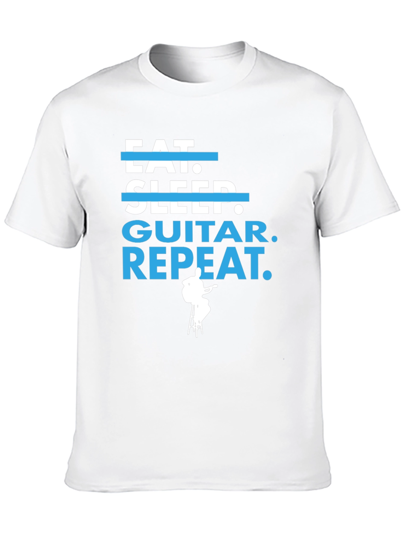Eat Sleep Guitar Repeat Graphic Tee - Musician Gift