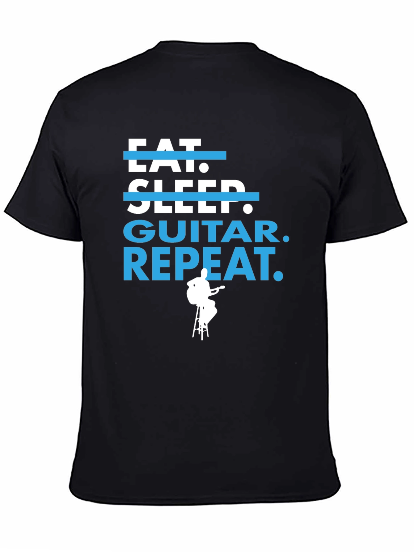 Eat Sleep Guitar Repeat Graphic Tee - Musician Gift