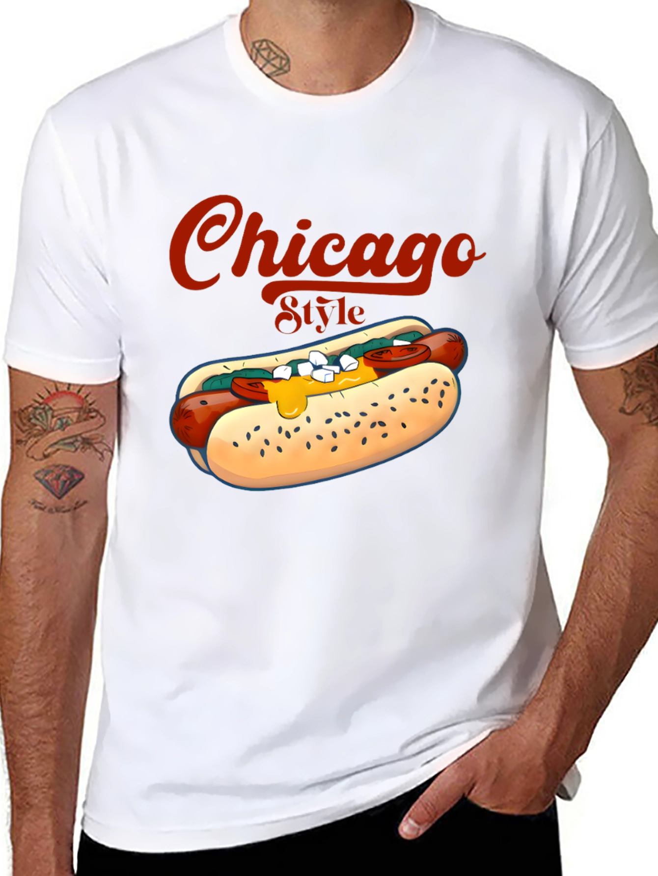 Chicago Style Hotdog T-Shirt - Foodie Tee