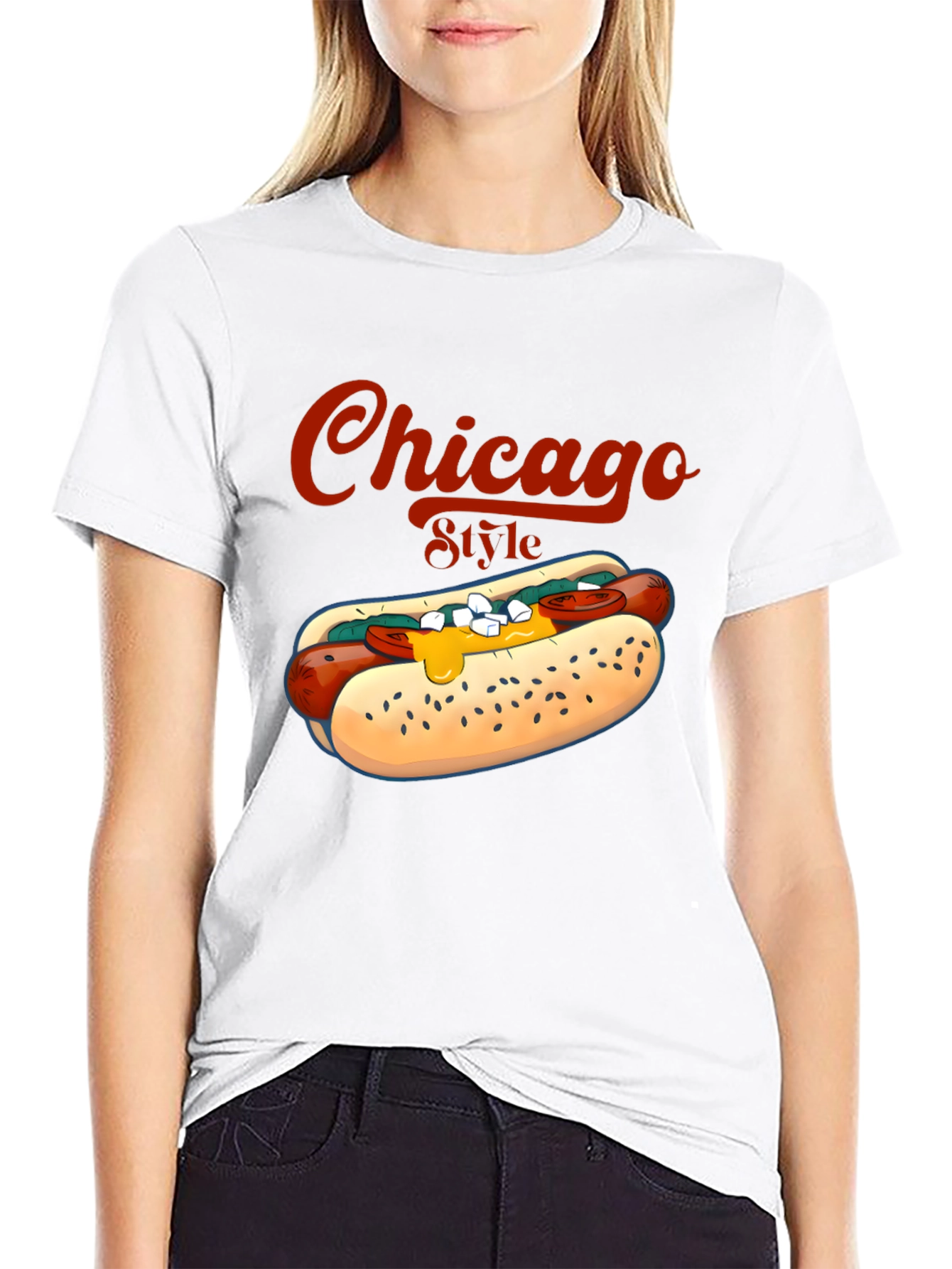 Chicago Style Hotdog T-Shirt - Foodie Tee