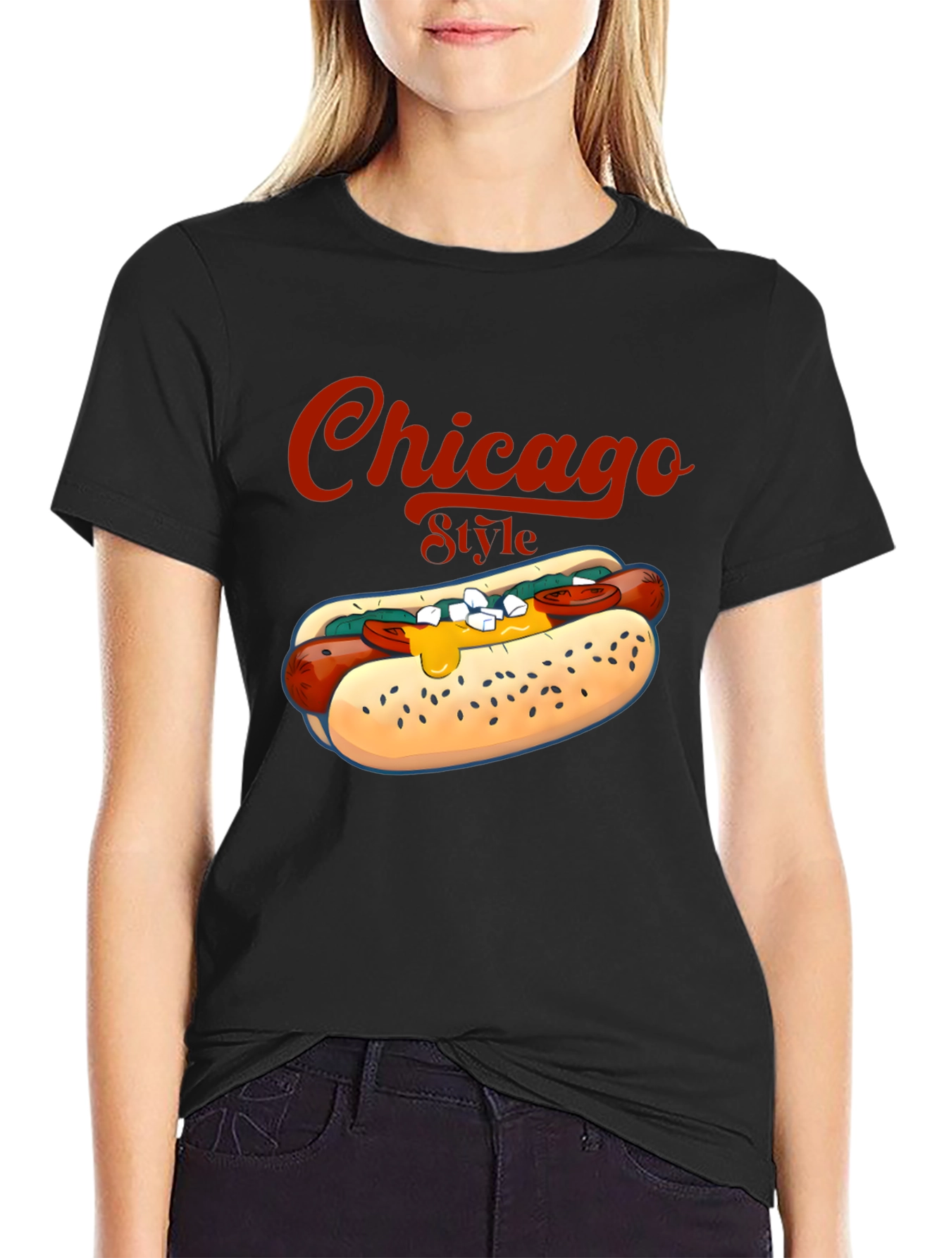 Chicago Style Hotdog T-Shirt - Foodie Tee