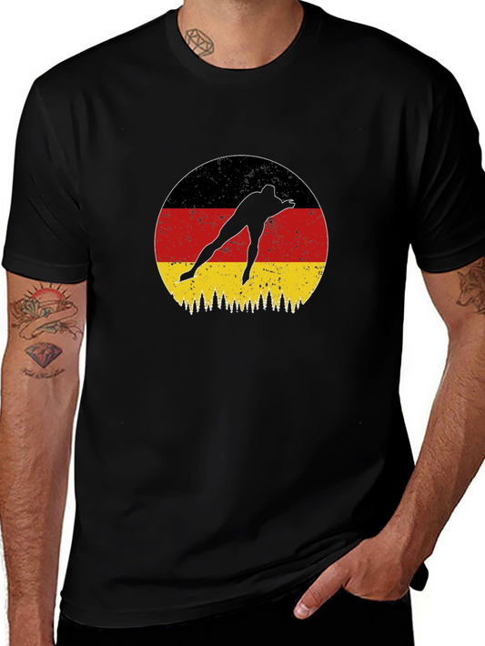 German Flag Speed Skater Graphic T-Shirt