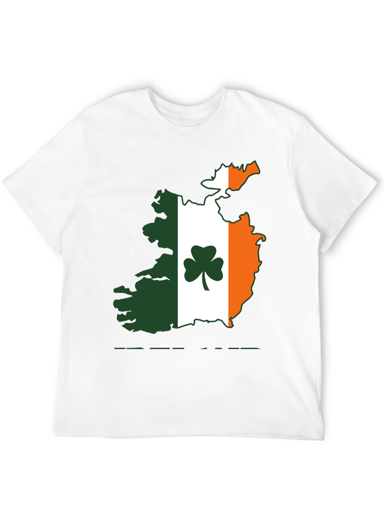 Irish Flag Map Shamrock Black T-Shirt