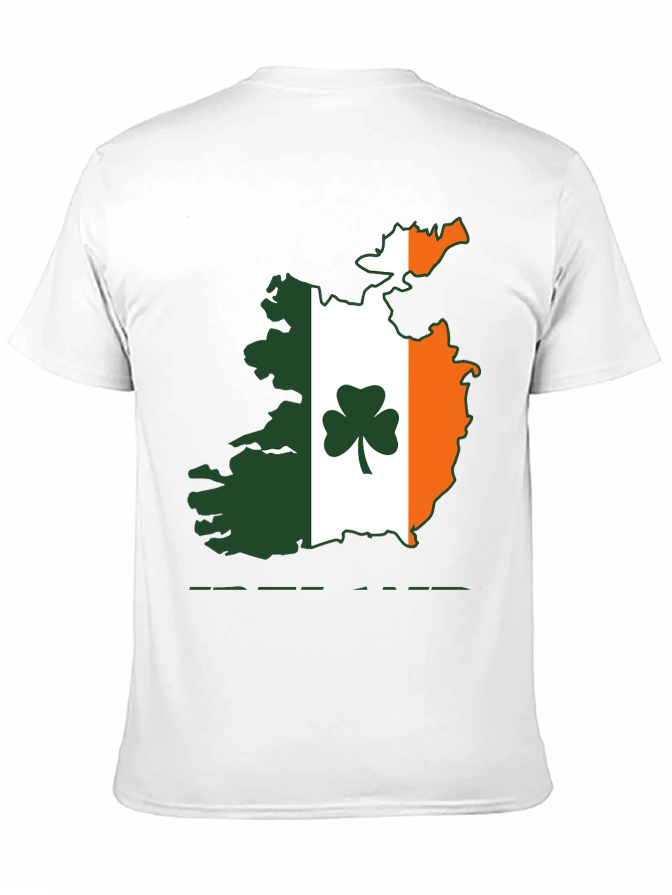 Irish Flag Map Shamrock Black T-Shirt