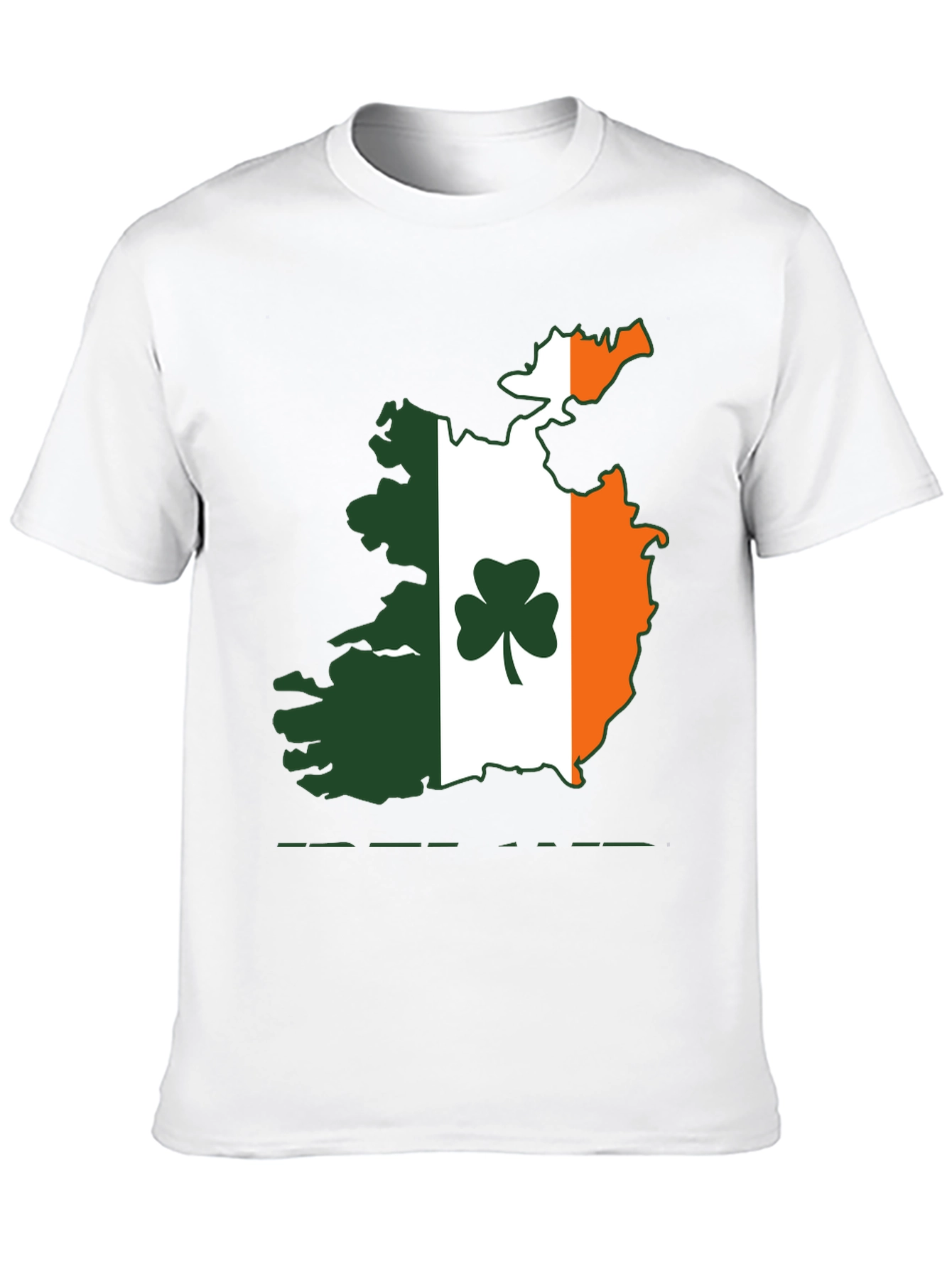 Irish Flag Map Shamrock Black T-Shirt