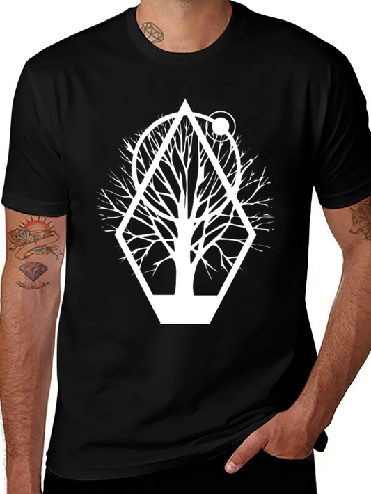Geometric Tree Graphic Tee - Modern Nature Shirt