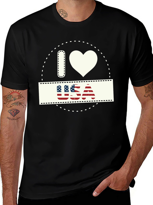 I Love USA Patriotic T-Shirt - Stylish American Pride